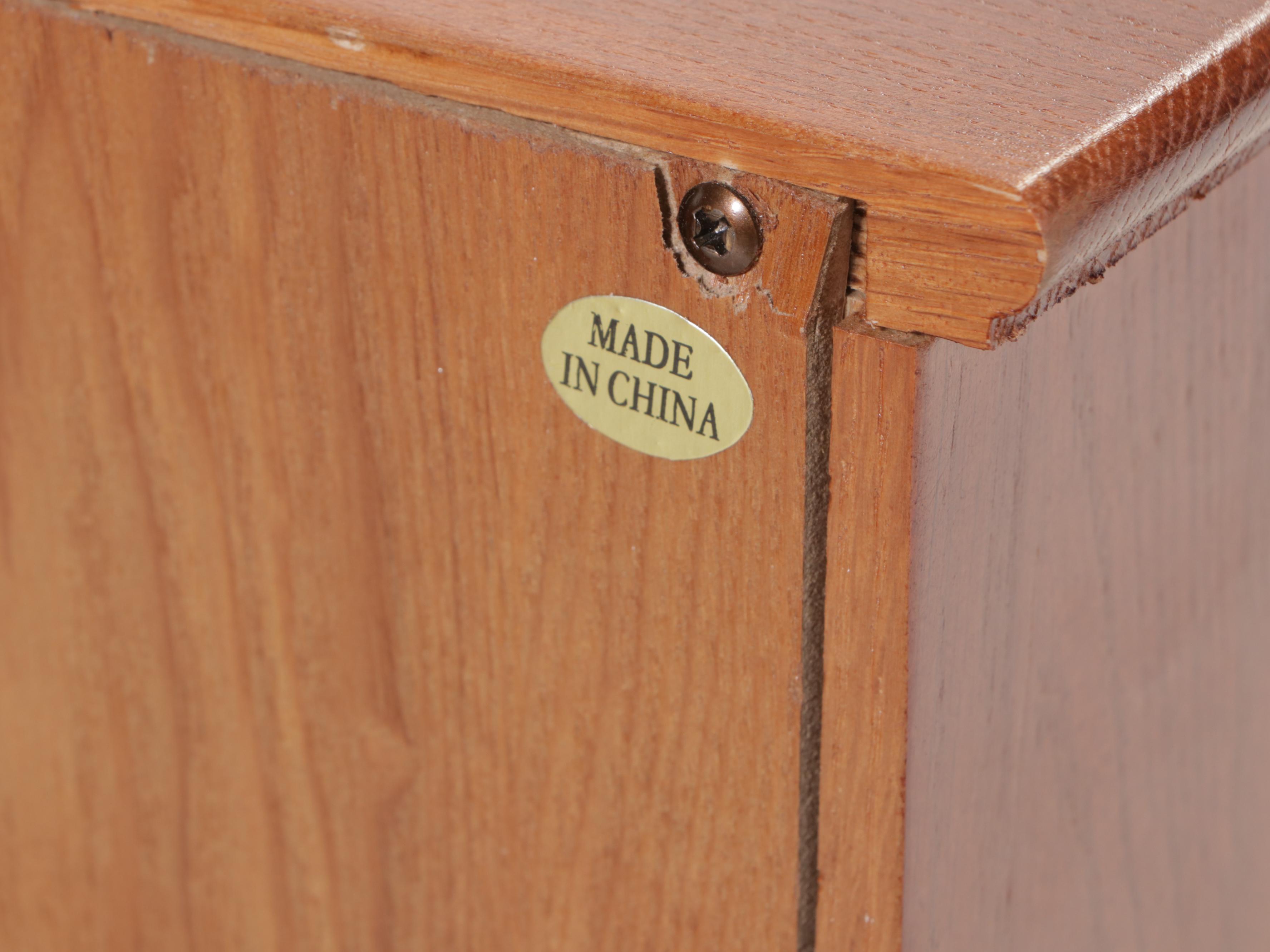 Pair of Arts and Crafts Style Oak-Veneered Media Storage Cabinets