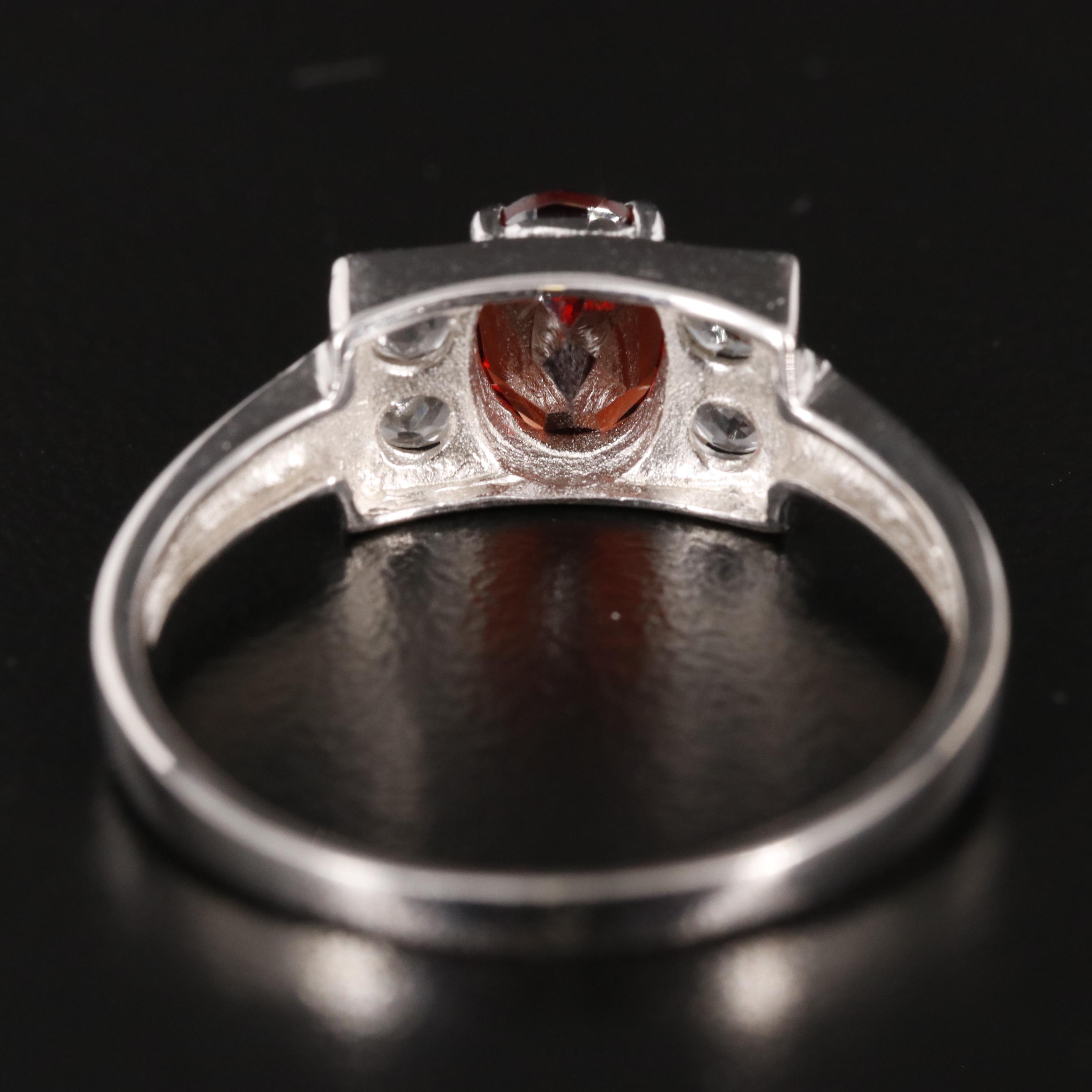 Sterling Garnet and White Topaz Ring