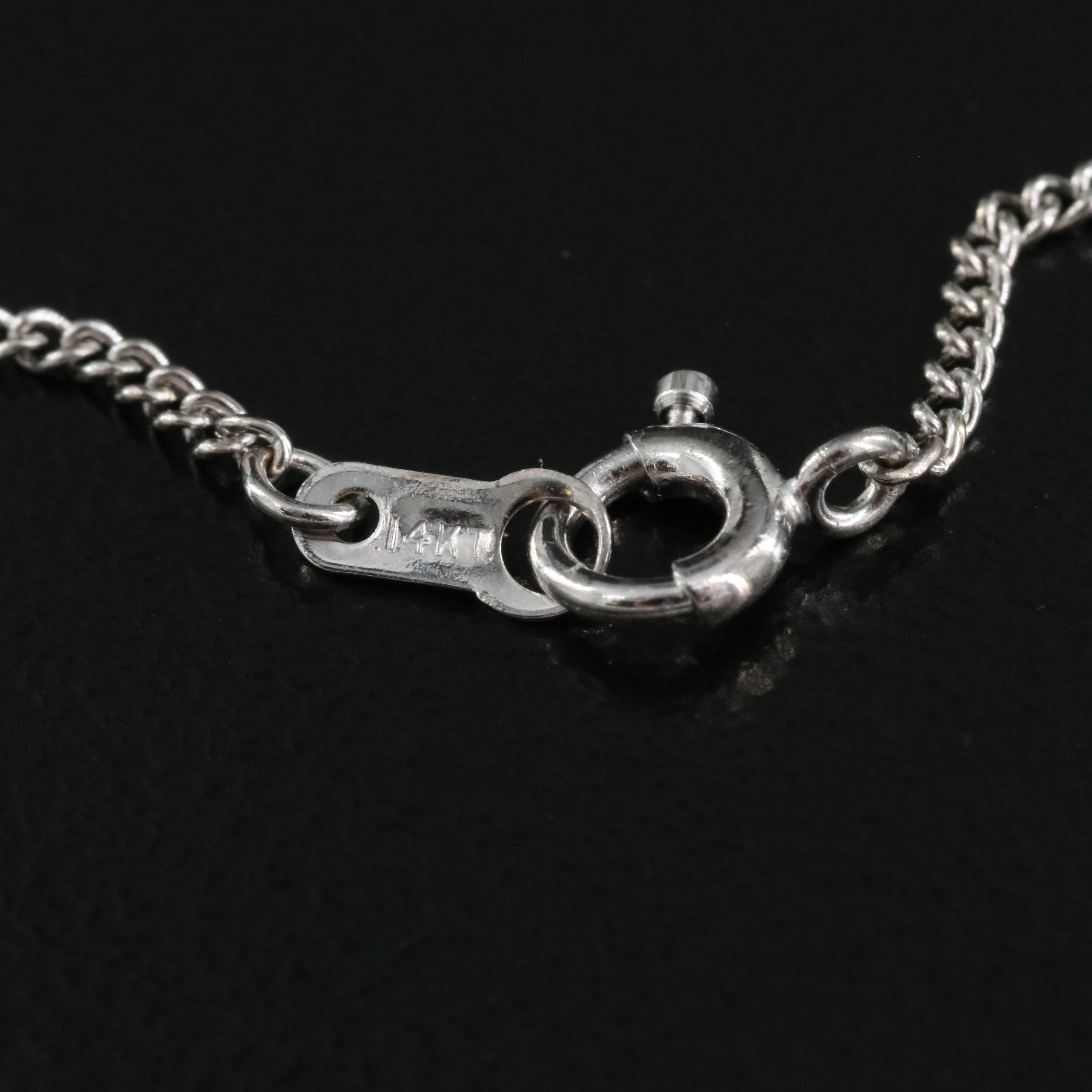 Jabel 18K 0.10 CT Diamond Heart Pendant on Jabel 14K Chain