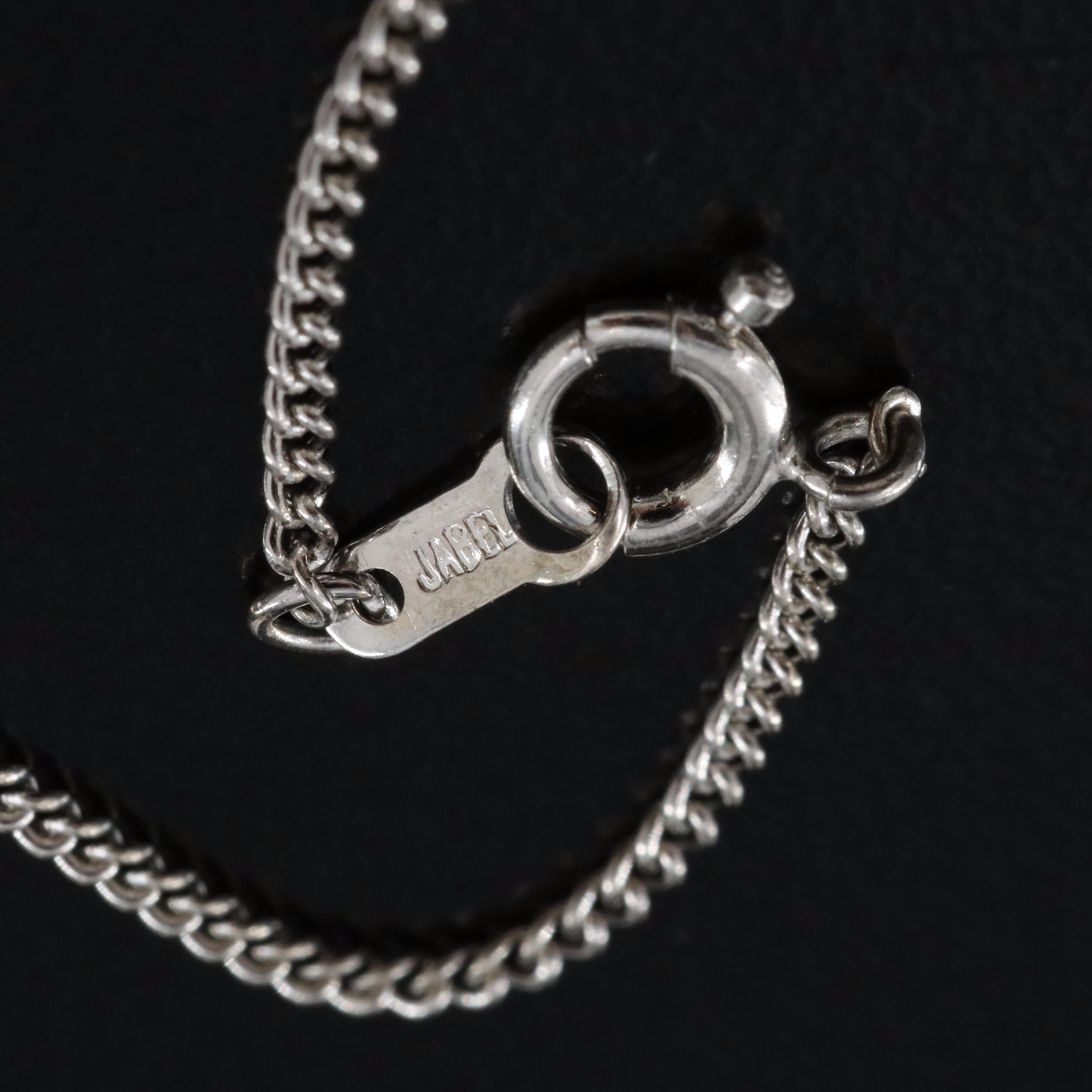 Jabel 18K 0.10 CT Diamond Heart Pendant on Jabel 14K Chain