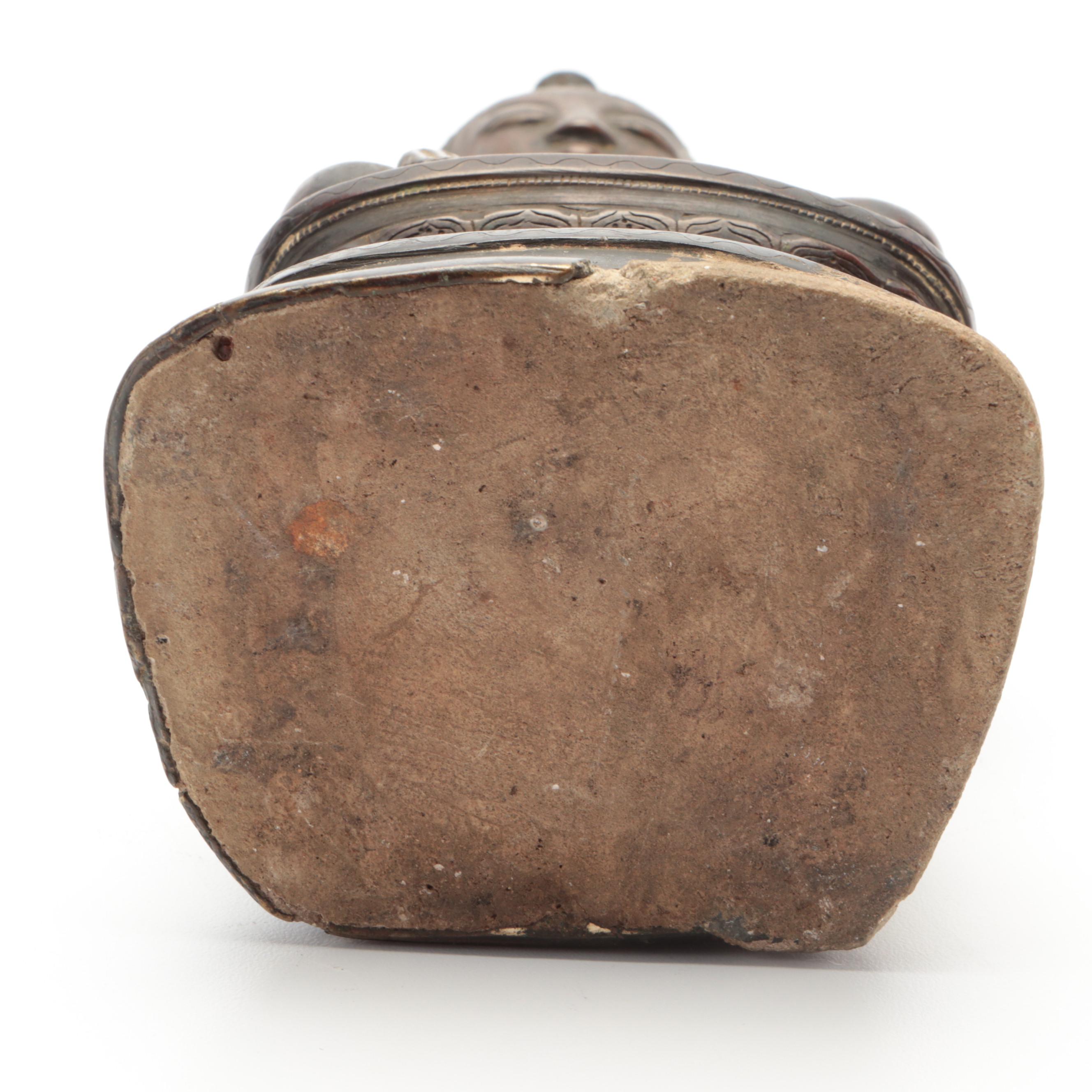 Shan Burmese Cast Bronze Seated Buddha in Bhumisparsha Mudra