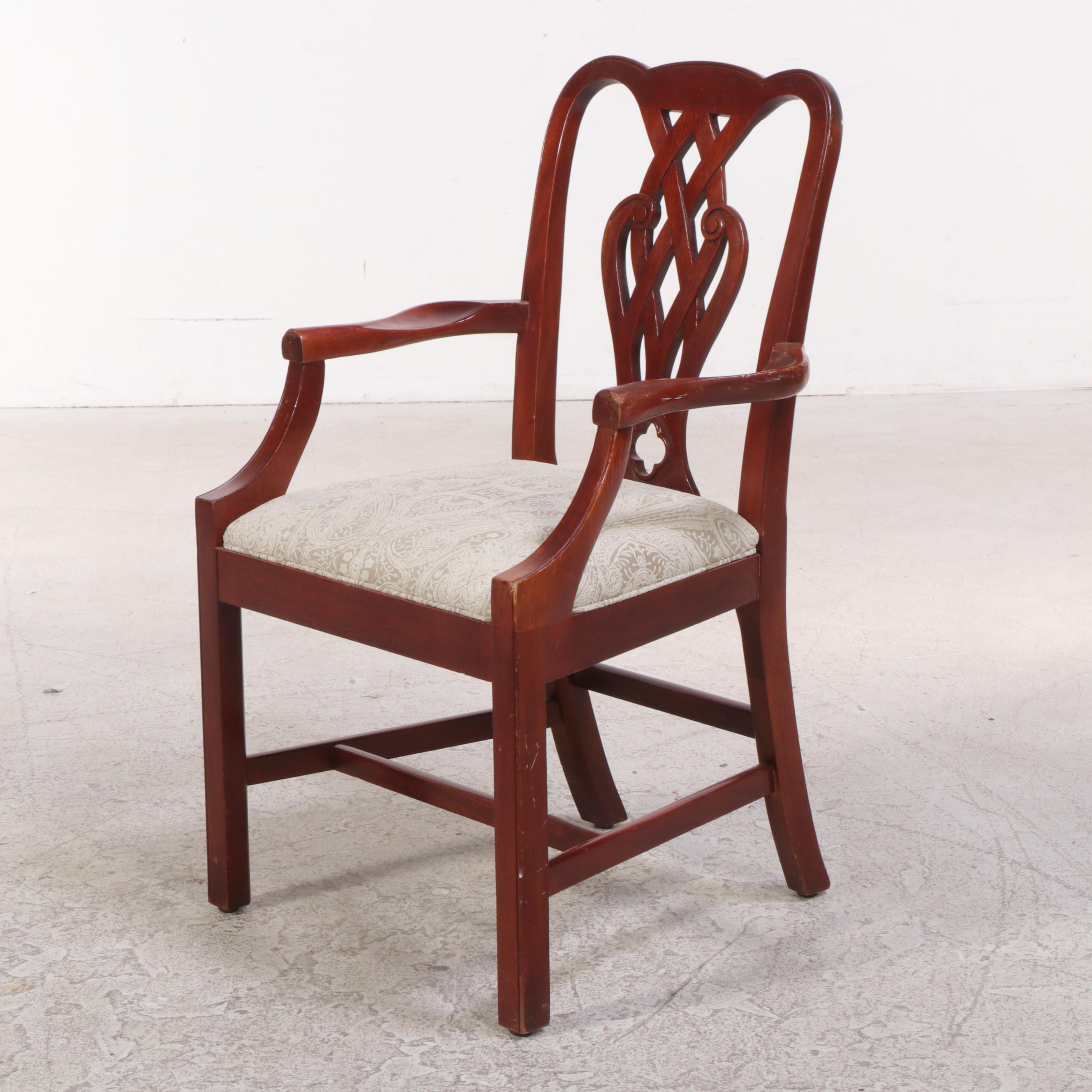 Four Baker Furniture Chippendale Style Mahogany Dining Armchairs