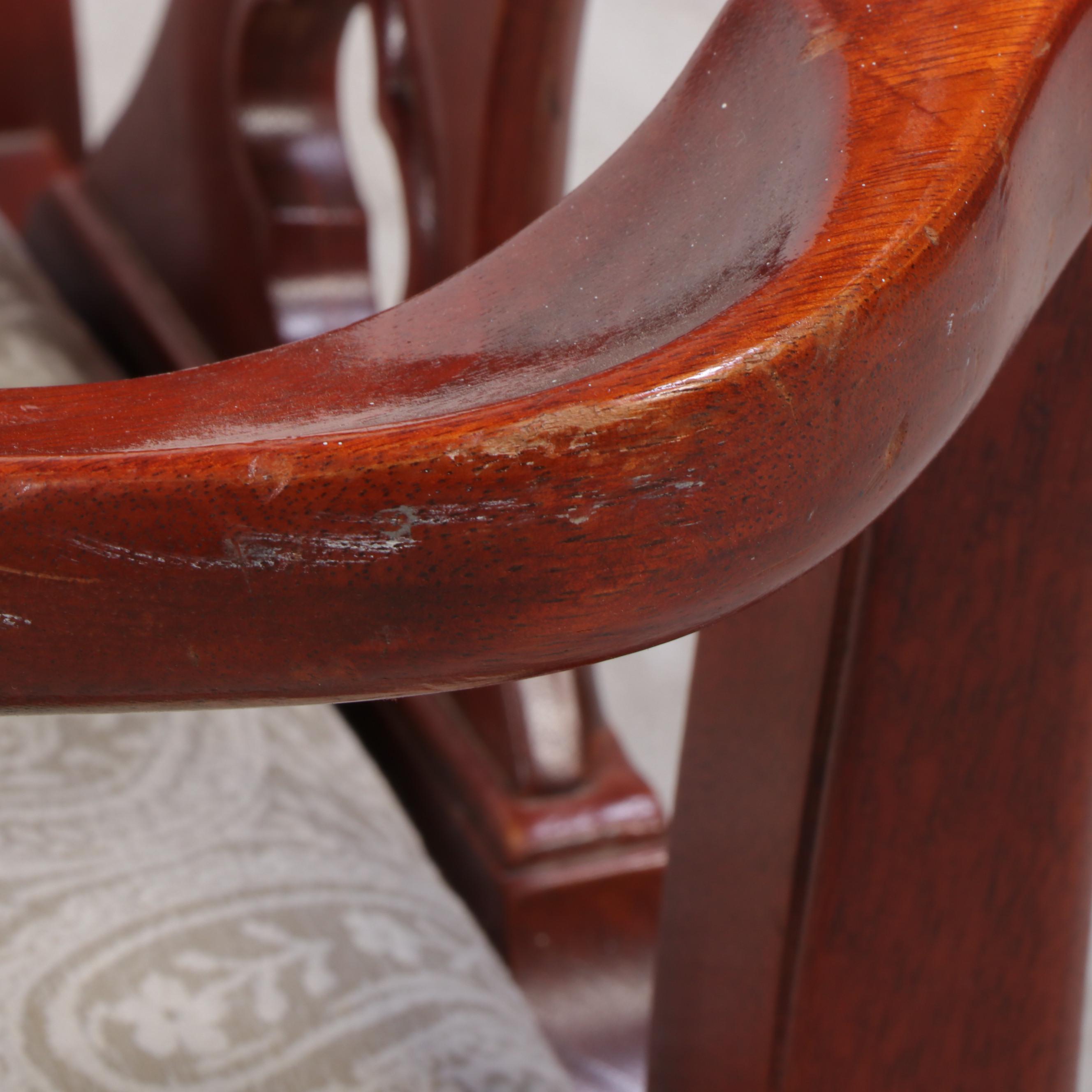 Four Baker Furniture Chippendale Style Mahogany Dining Armchairs