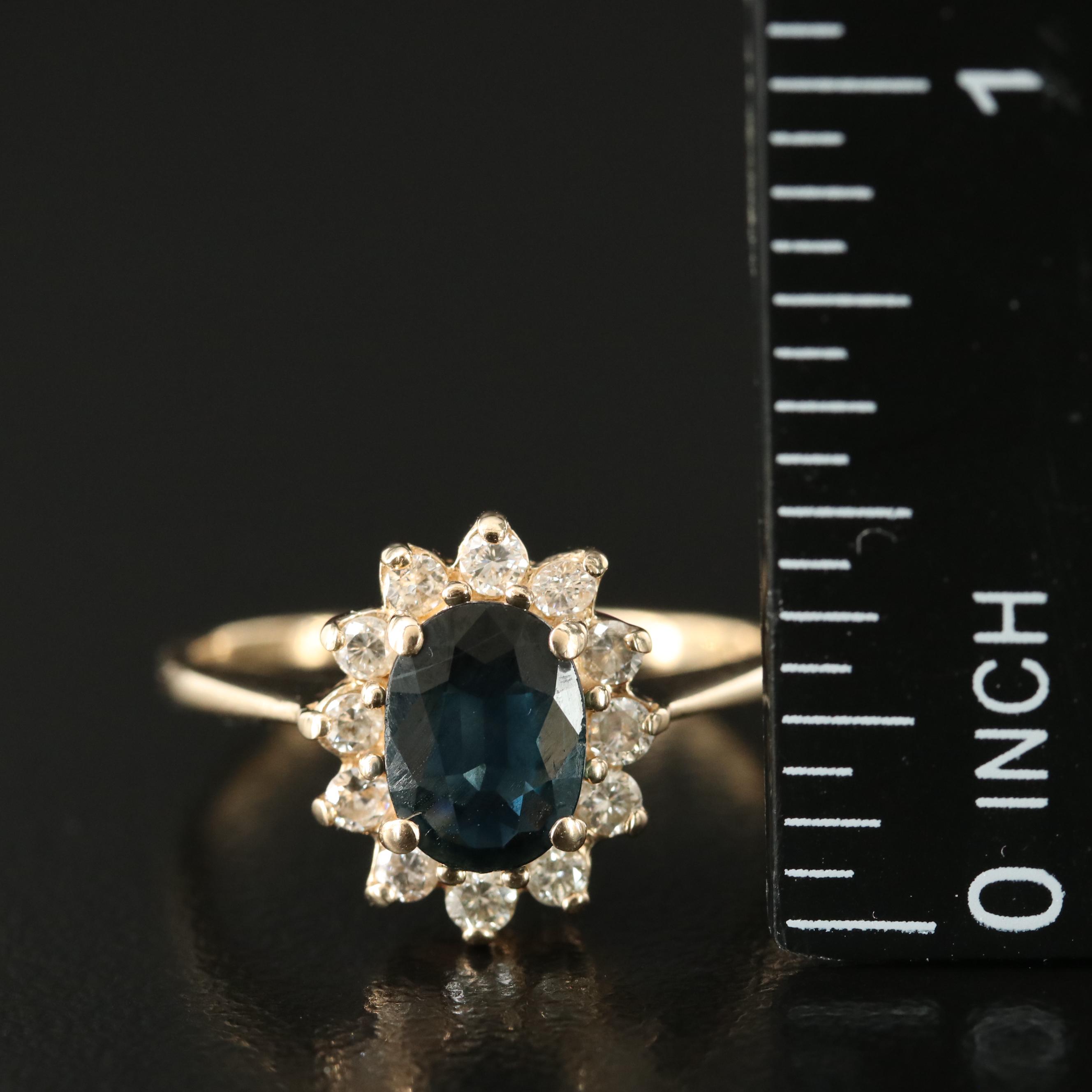 14K 1.17 CT Sapphire and Diamond Ring