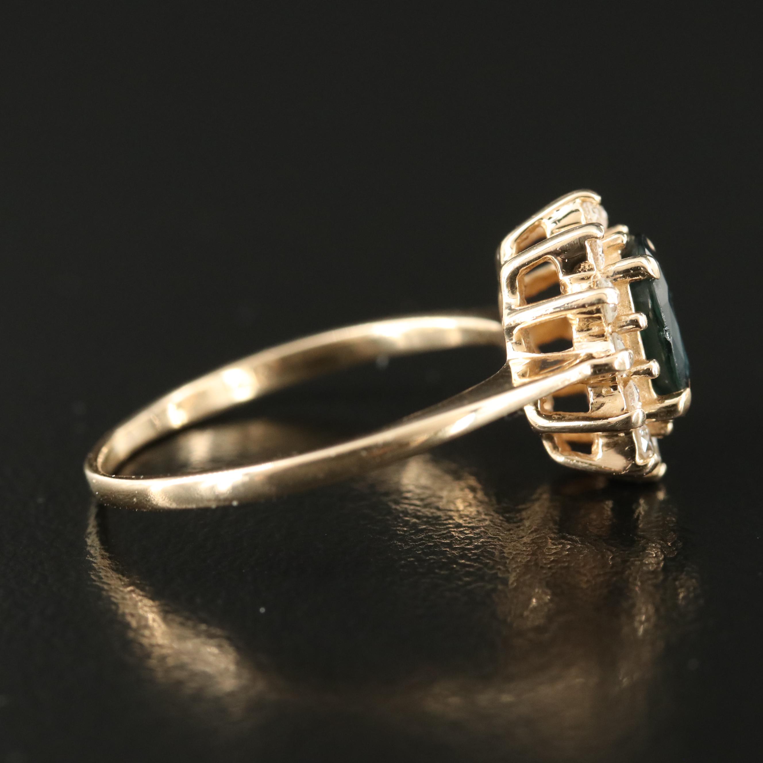 14K 1.17 CT Sapphire and Diamond Ring