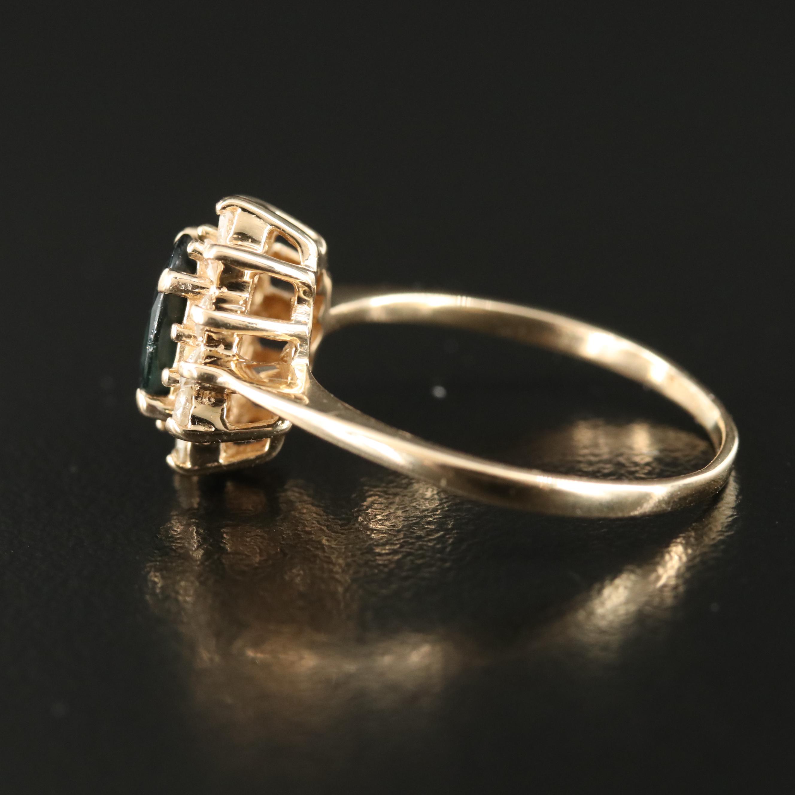 14K 1.17 CT Sapphire and Diamond Ring