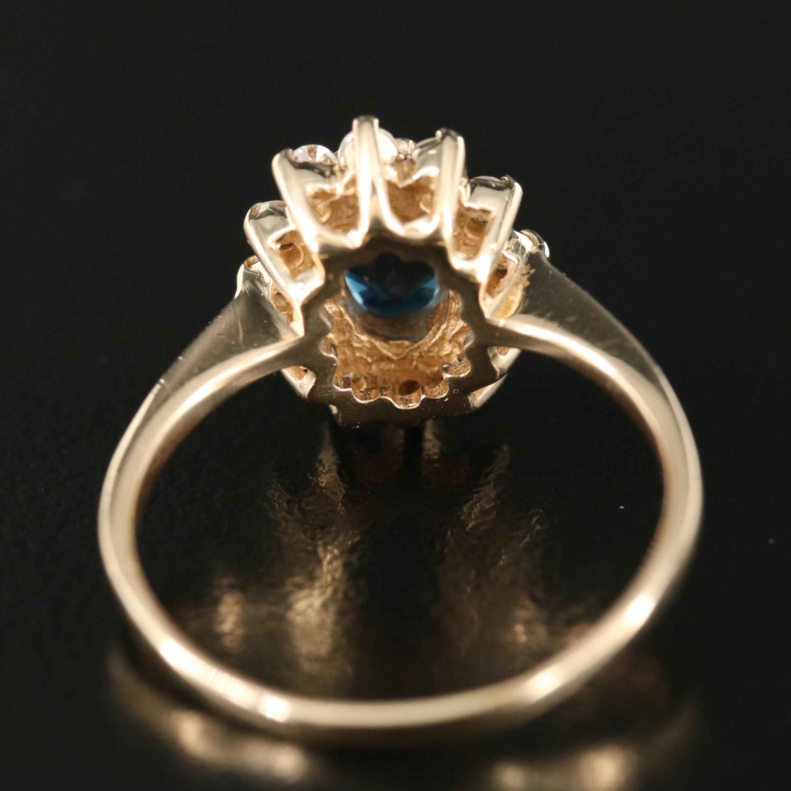 14K 1.17 CT Sapphire and Diamond Ring