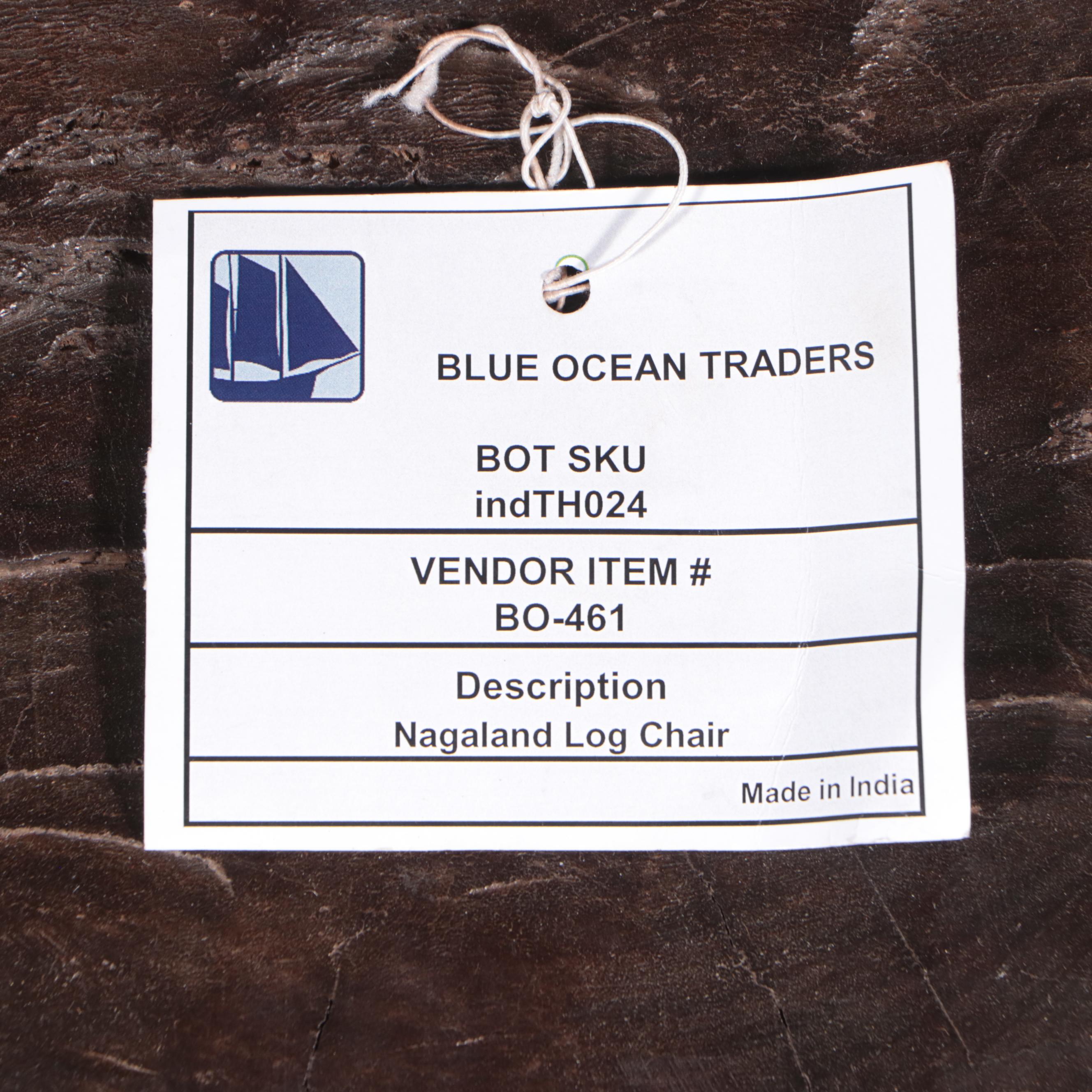 Blue Ocean Traders Indian Nagaland Log Chair