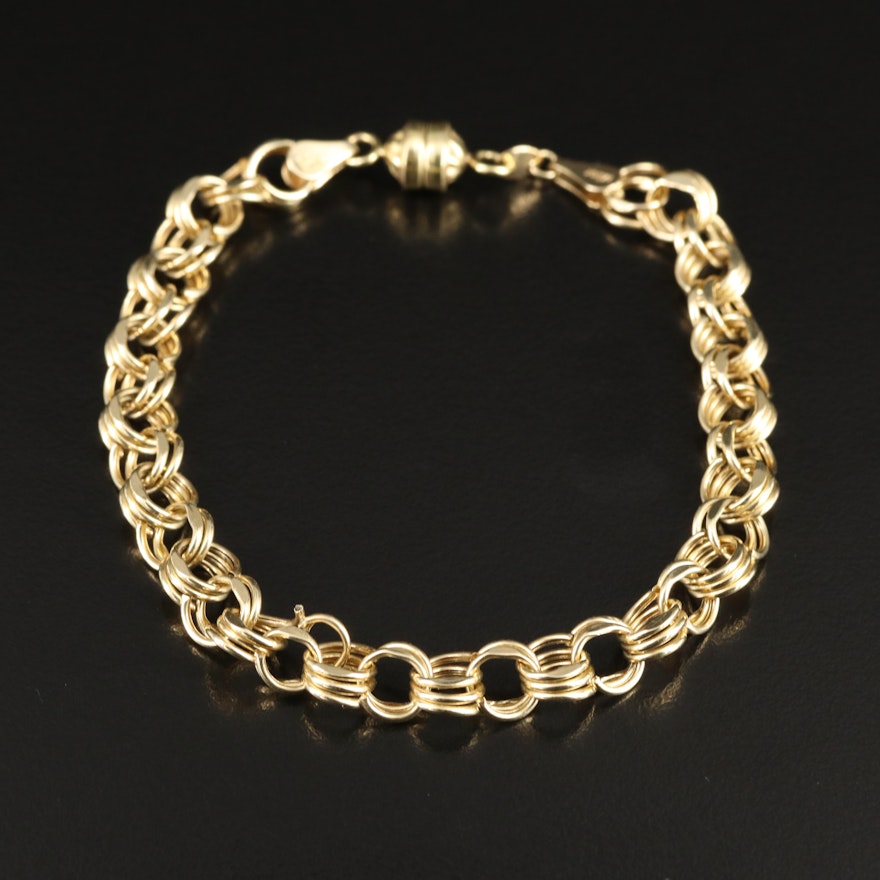 14K Fancy Link Bracelet