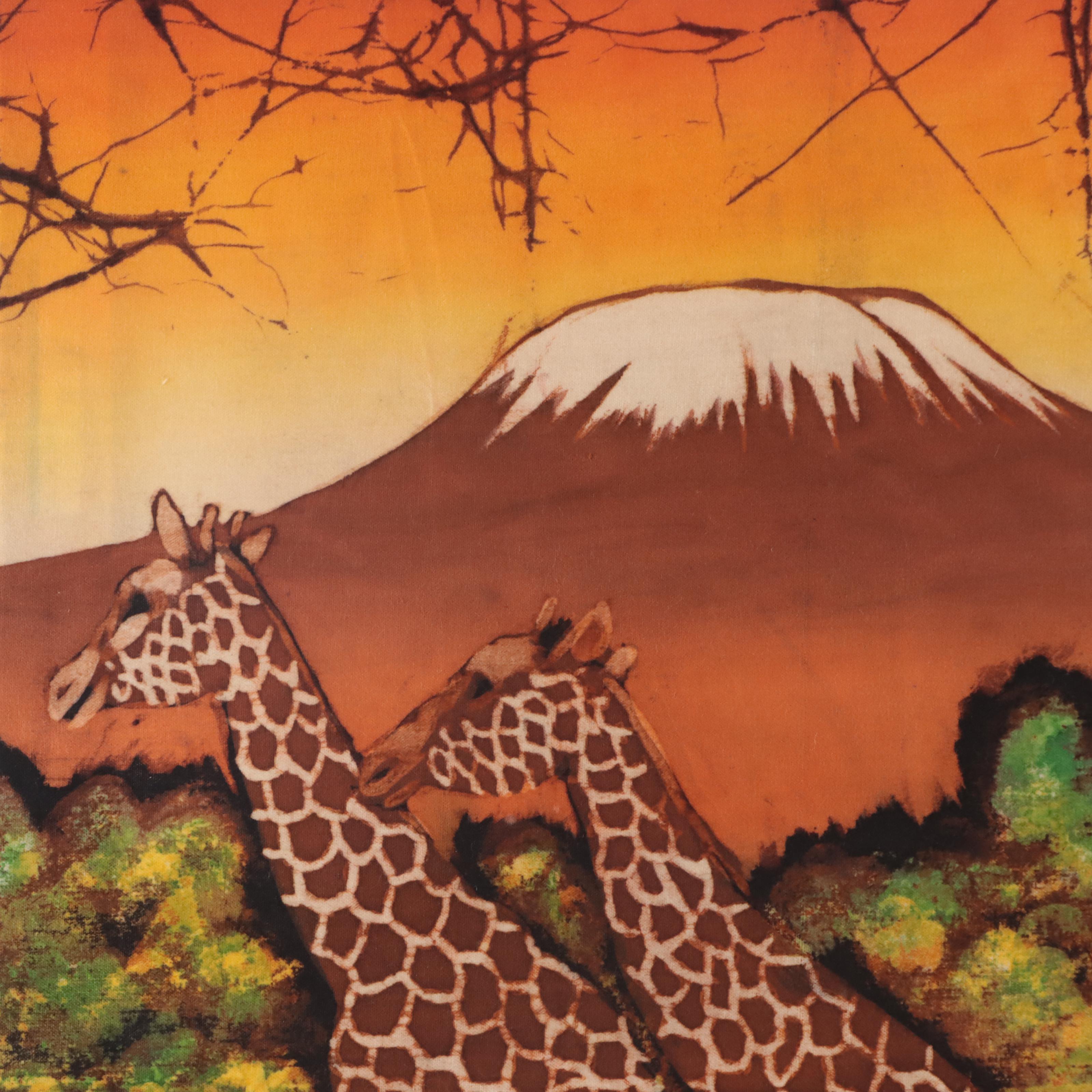 Junior Temba Batik Dyed Fabric Composition of African Wildlife