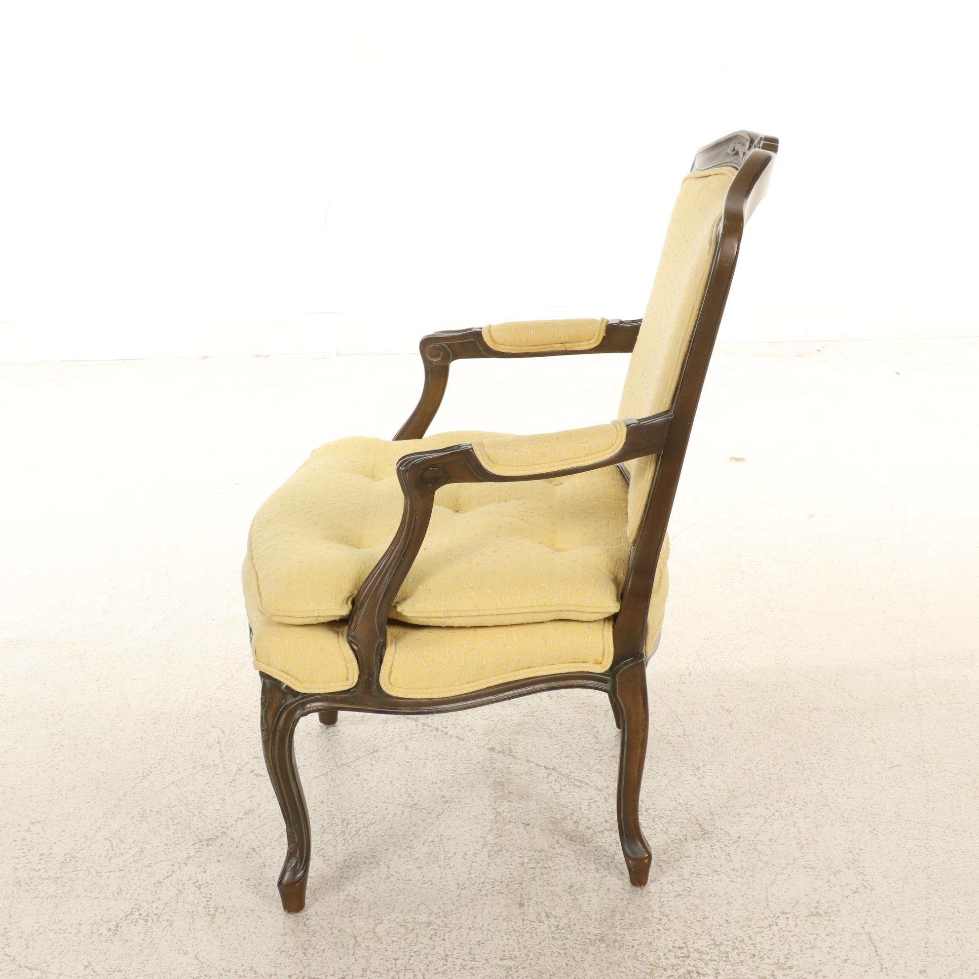 Western Furniture Co. Louis XV Style Hardwood and Upholstered Fauteuil