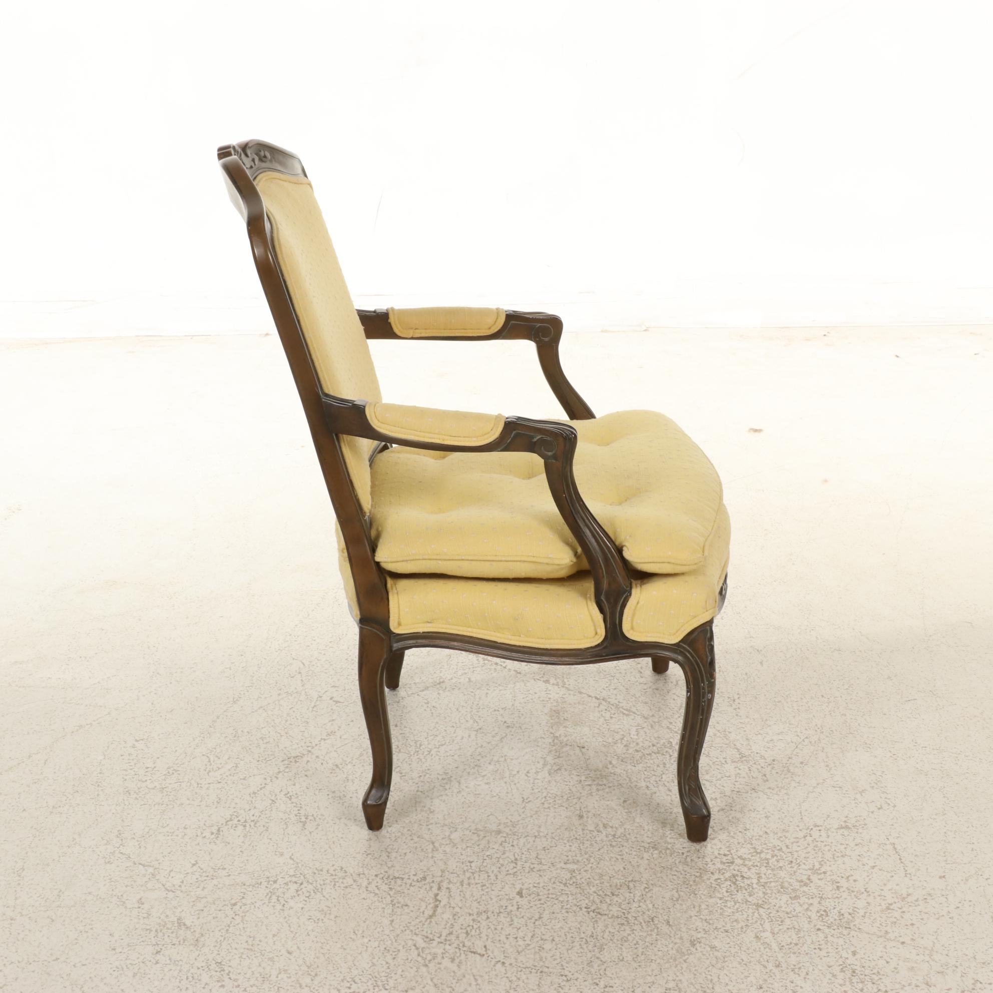 Western Furniture Co. Louis XV Style Hardwood and Upholstered Fauteuil