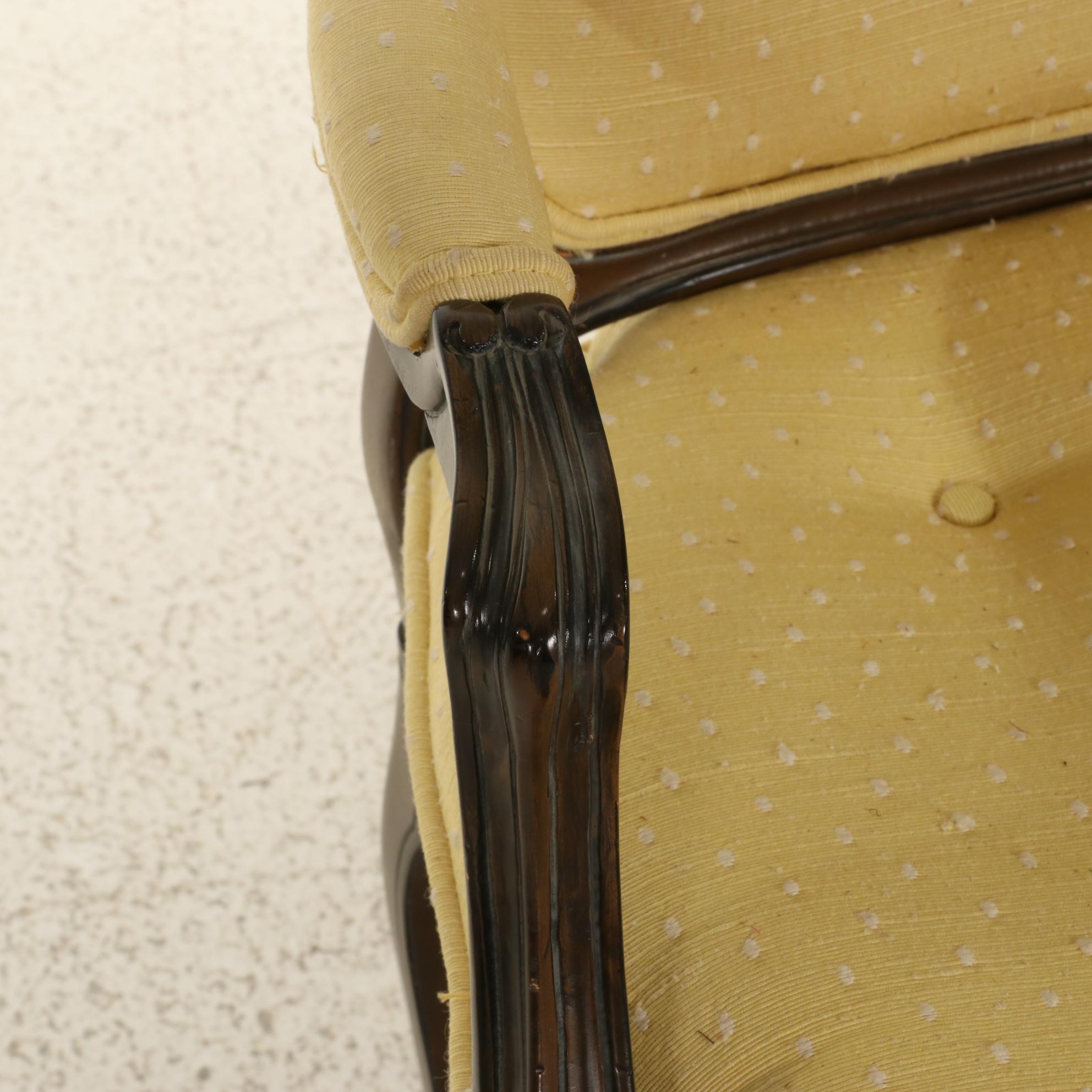 Western Furniture Co. Louis XV Style Hardwood and Upholstered Fauteuil