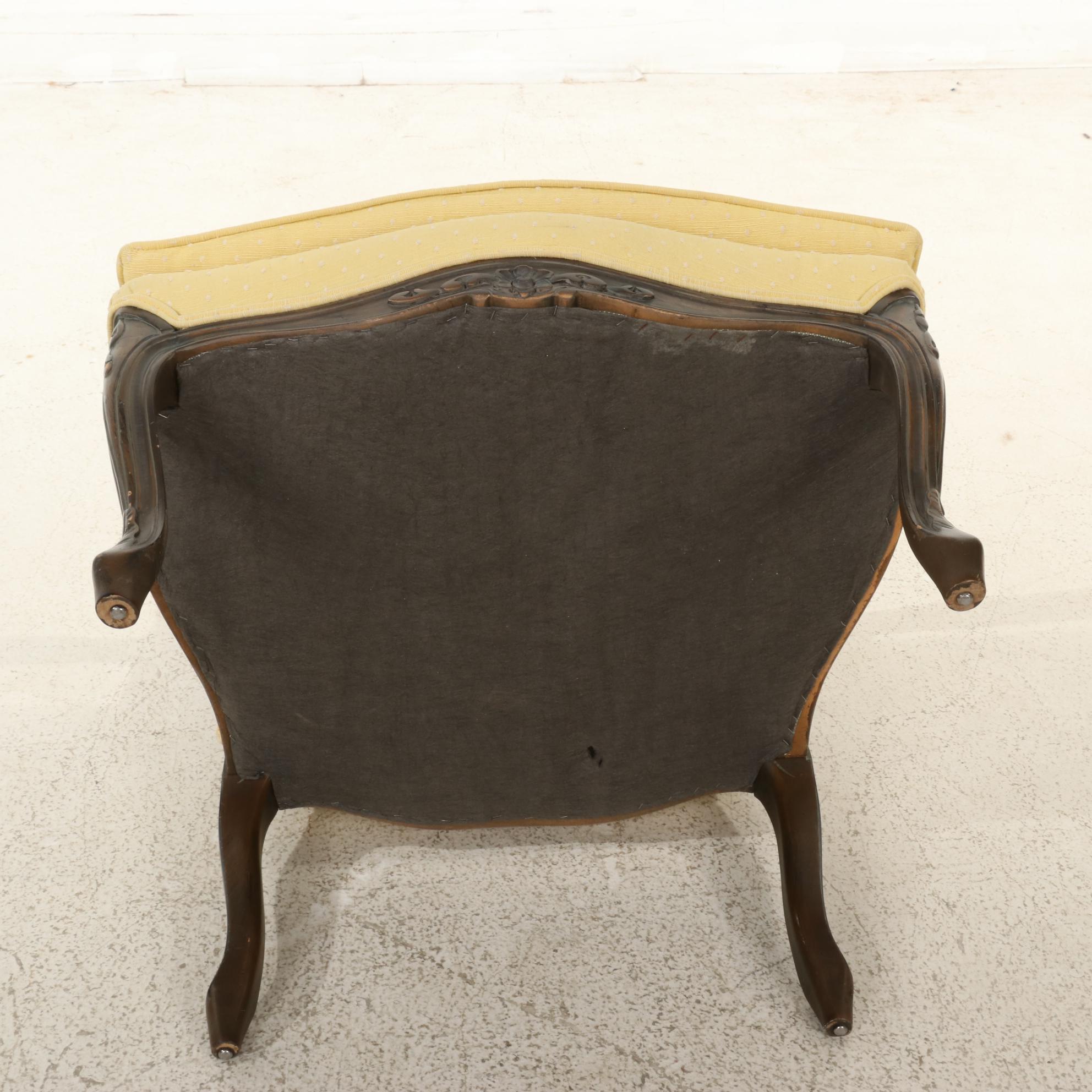 Western Furniture Co. Louis XV Style Hardwood and Upholstered Fauteuil