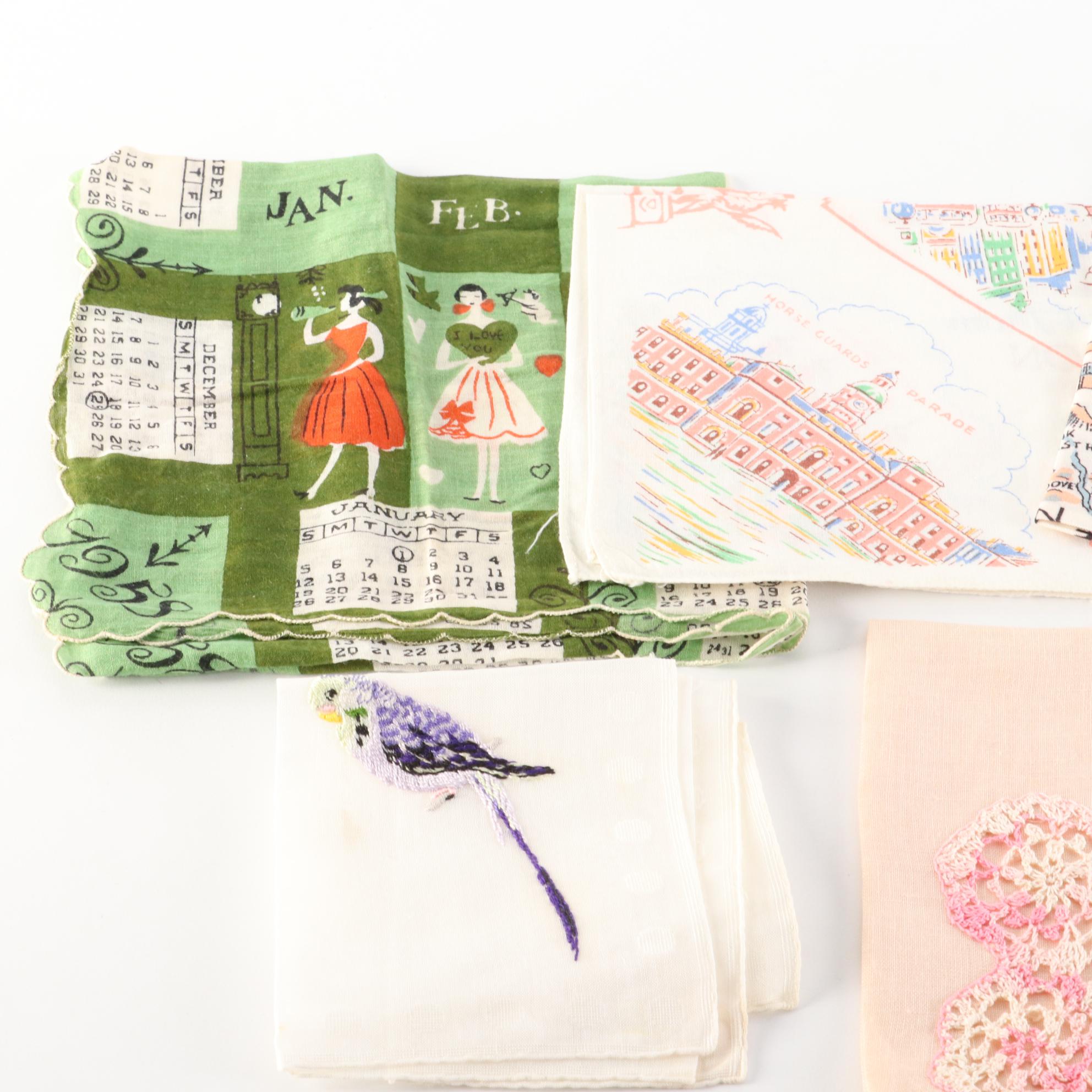 Graphic Print, Embroidered, Crochet Lace and More Handkerchiefs