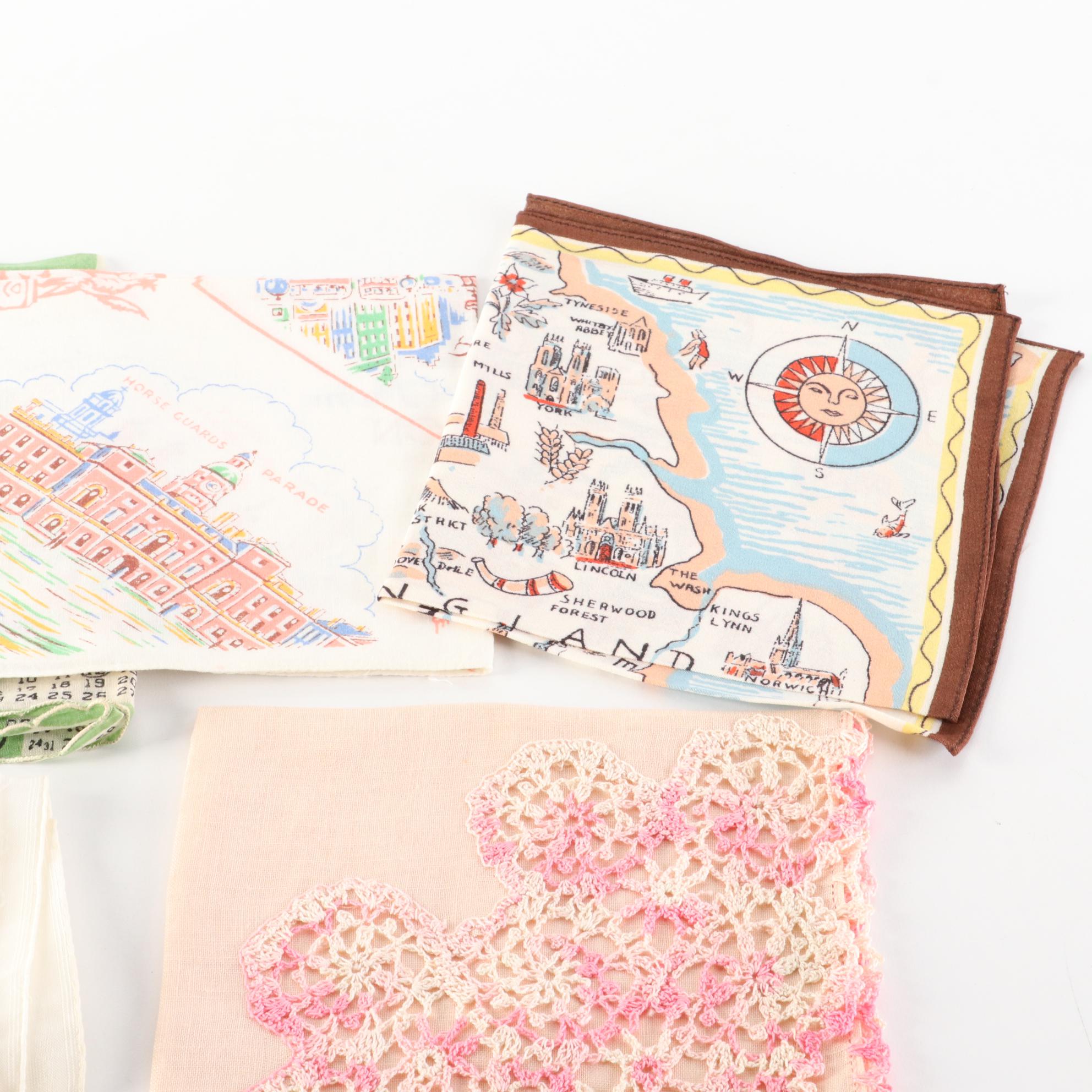Graphic Print, Embroidered, Crochet Lace and More Handkerchiefs