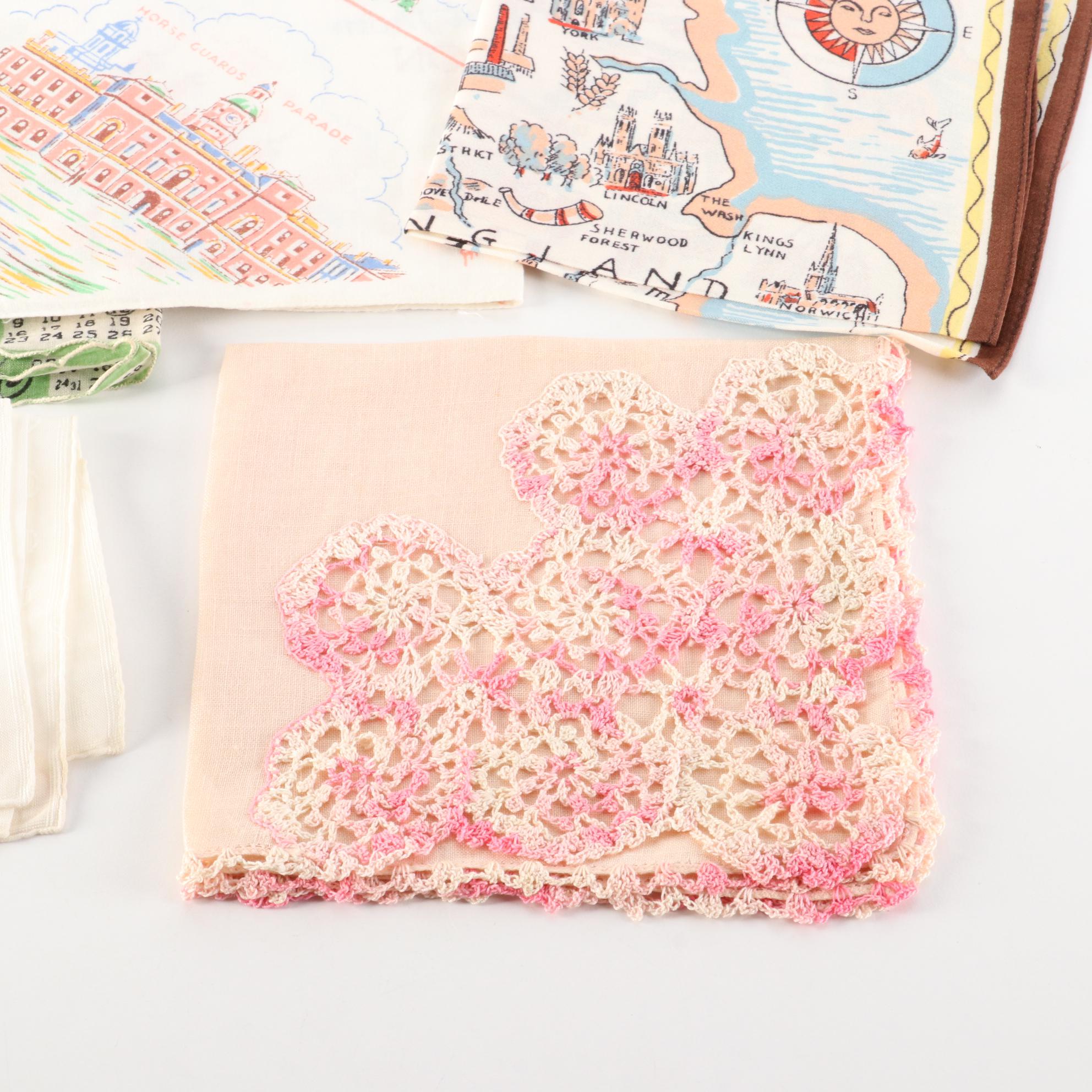 Graphic Print, Embroidered, Crochet Lace and More Handkerchiefs