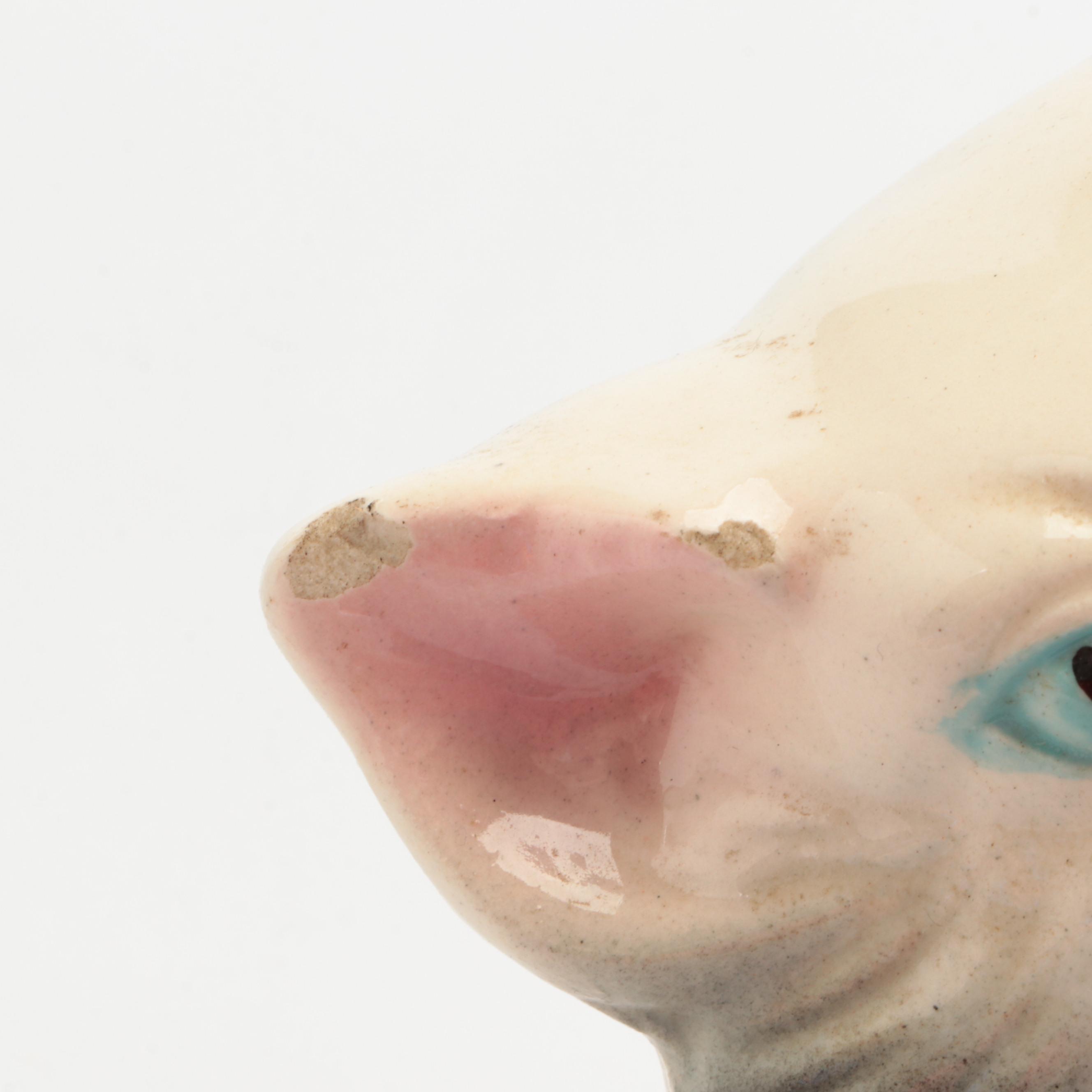 Japanese Ceramic Siamese Cat Figurines with Animal Planter Vases, Mid-20th C.