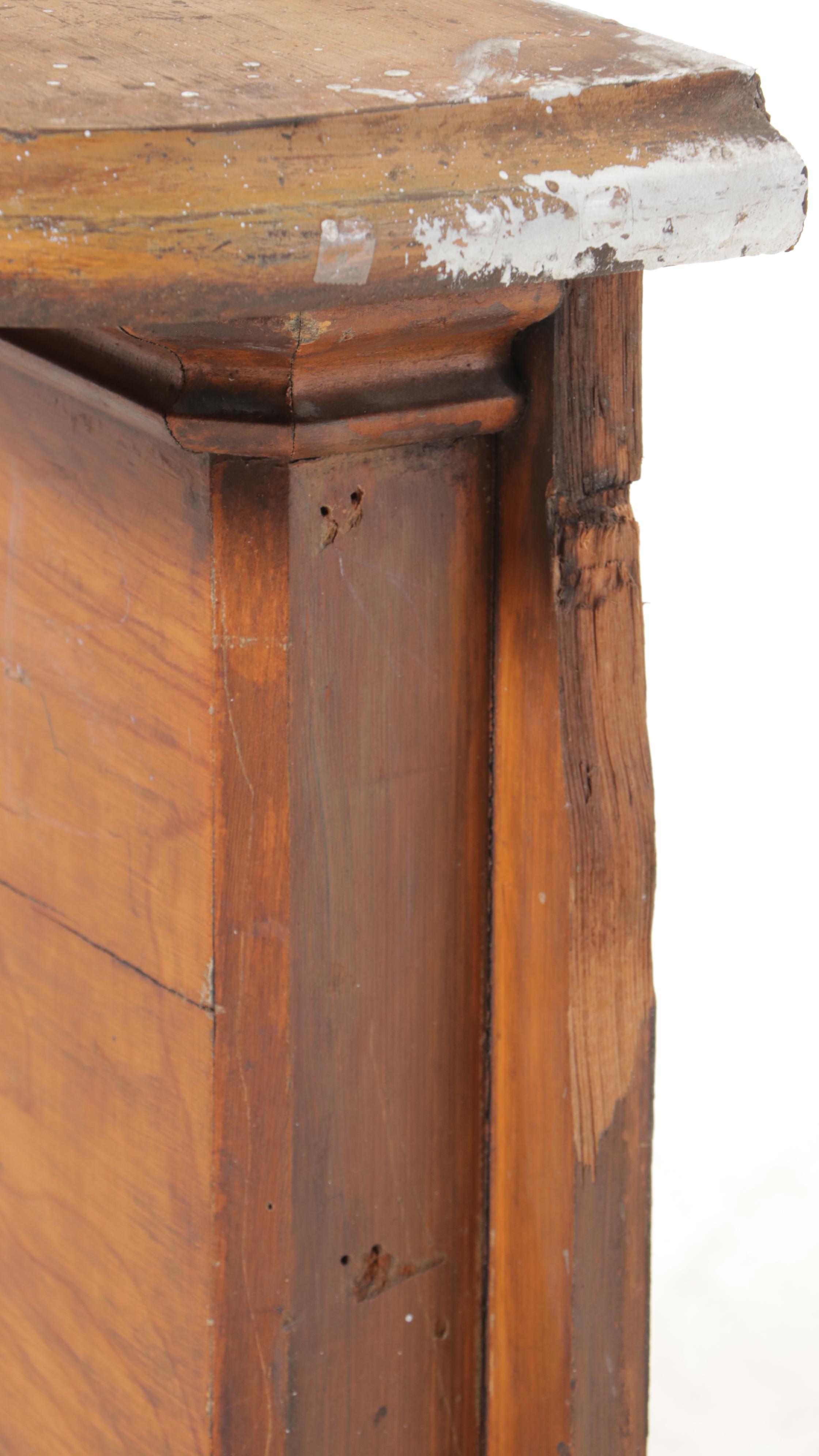 American Grain-Painted Pine Fireplace Surround with Mantel, 19th Century