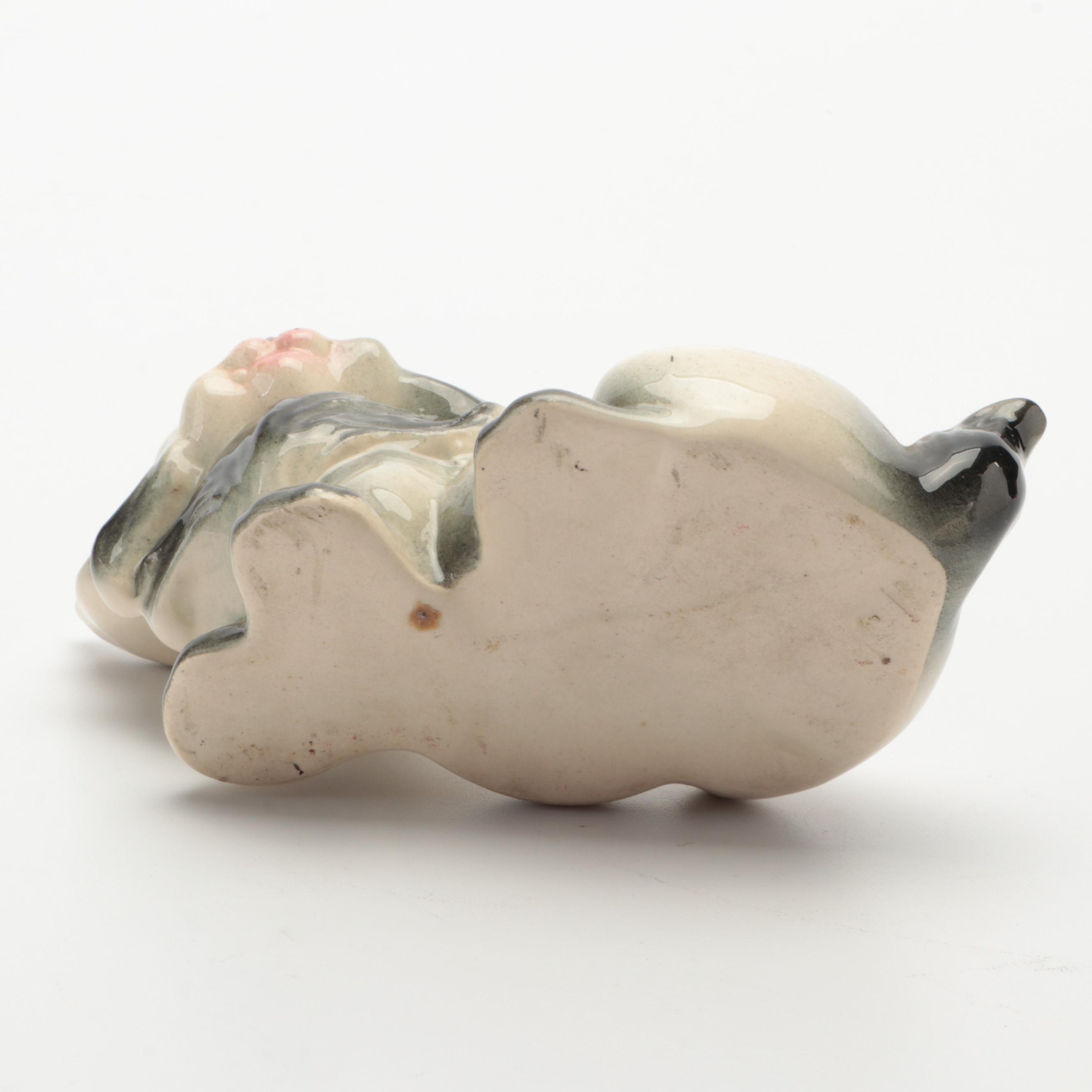 Japanese Ceramic Siamese Cat Figurines with Animal Planter Vases, Mid-20th C.