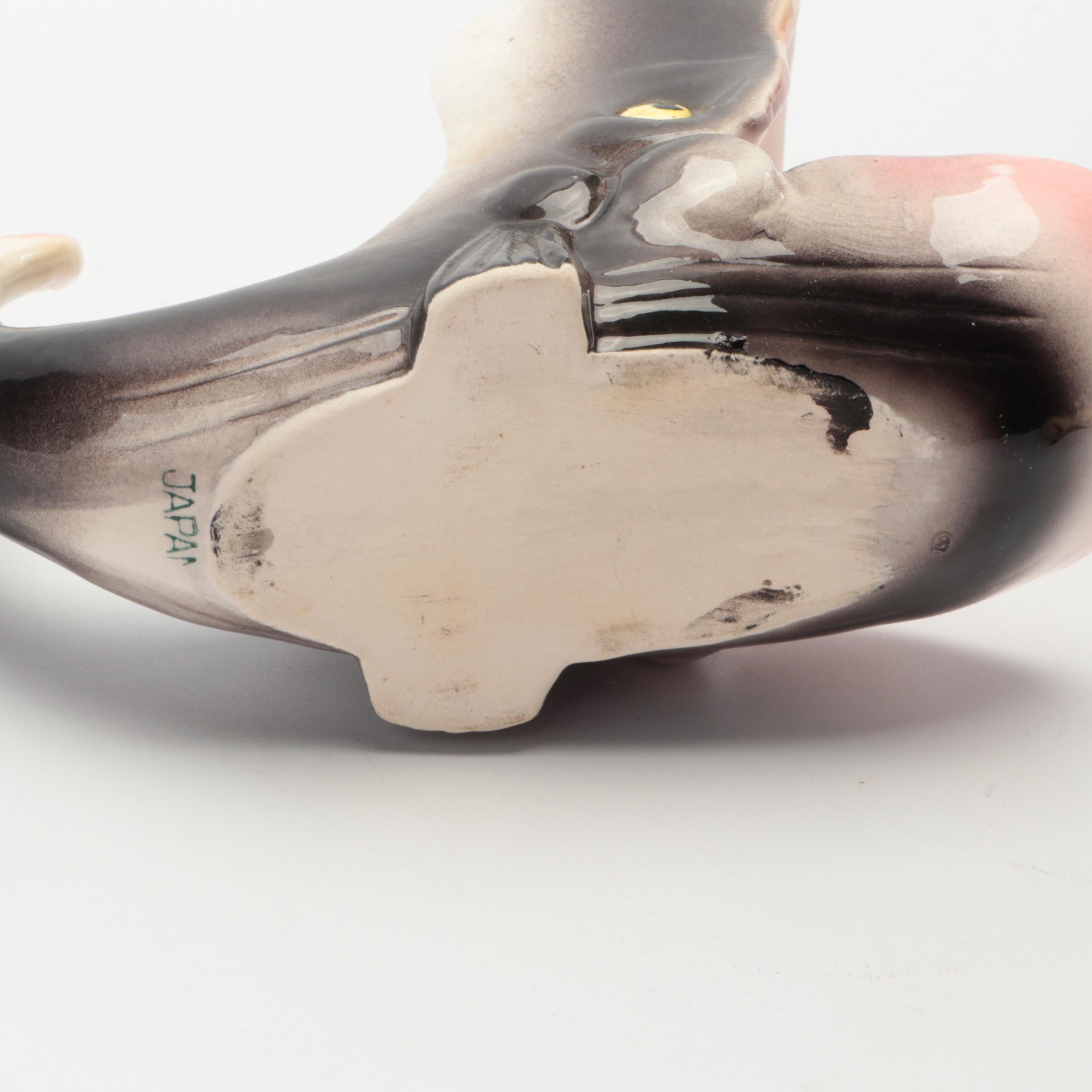 Japanese Ceramic Siamese Cat Figurines with Animal Planter Vases, Mid-20th C.