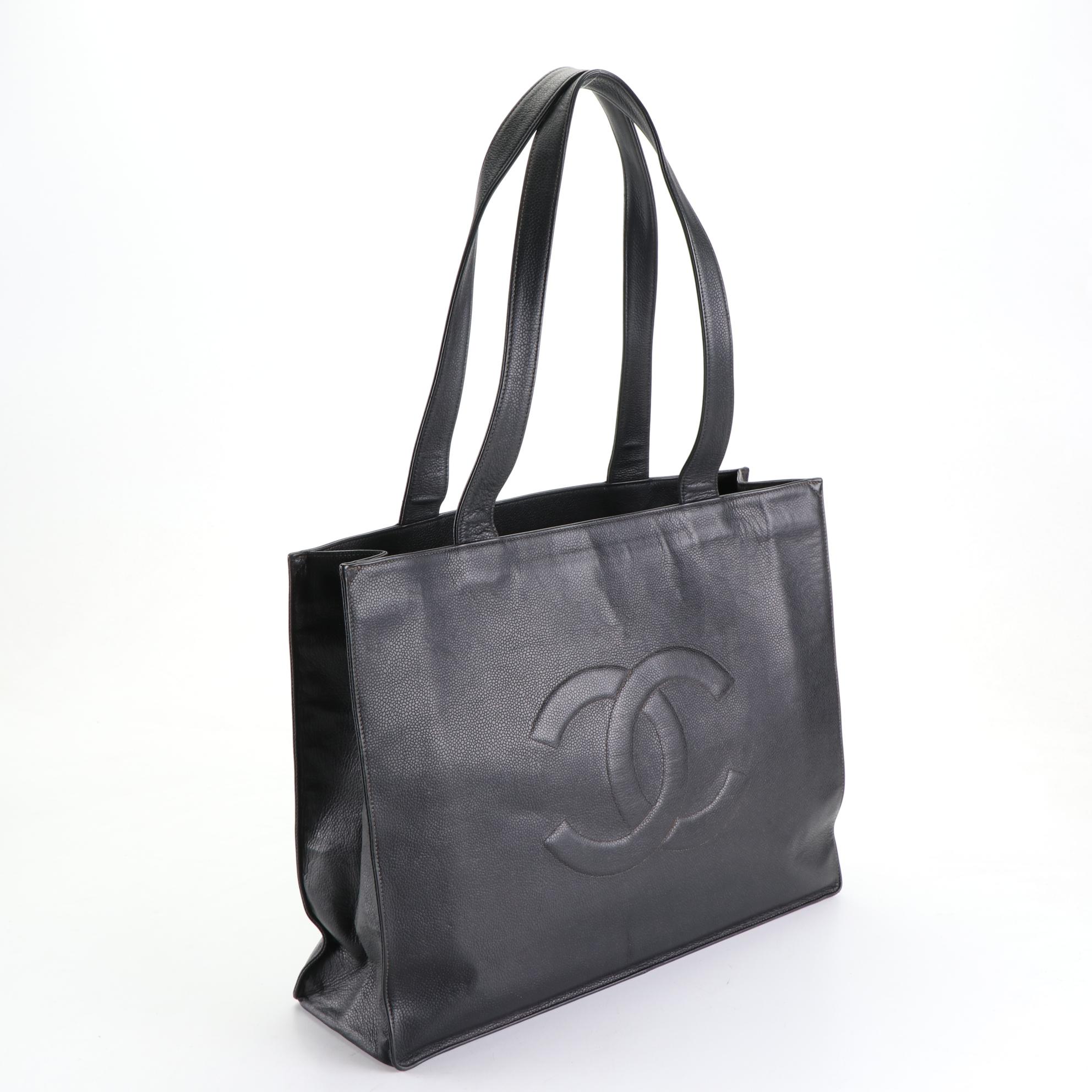 Chanel CC Large Tote Bag in Black Caviar Leather