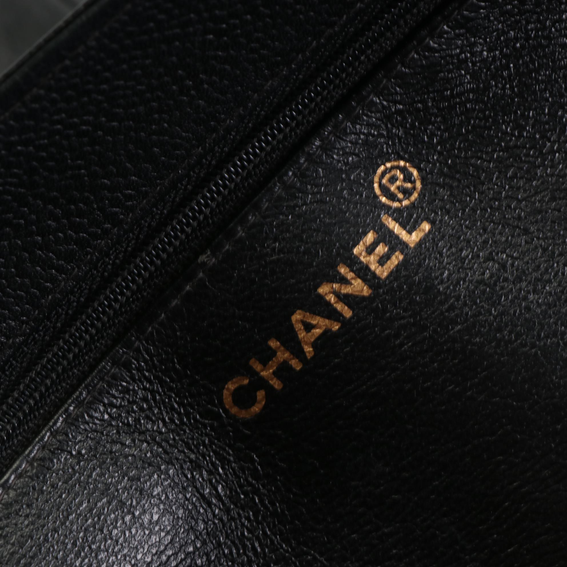 Chanel CC Large Tote Bag in Black Caviar Leather