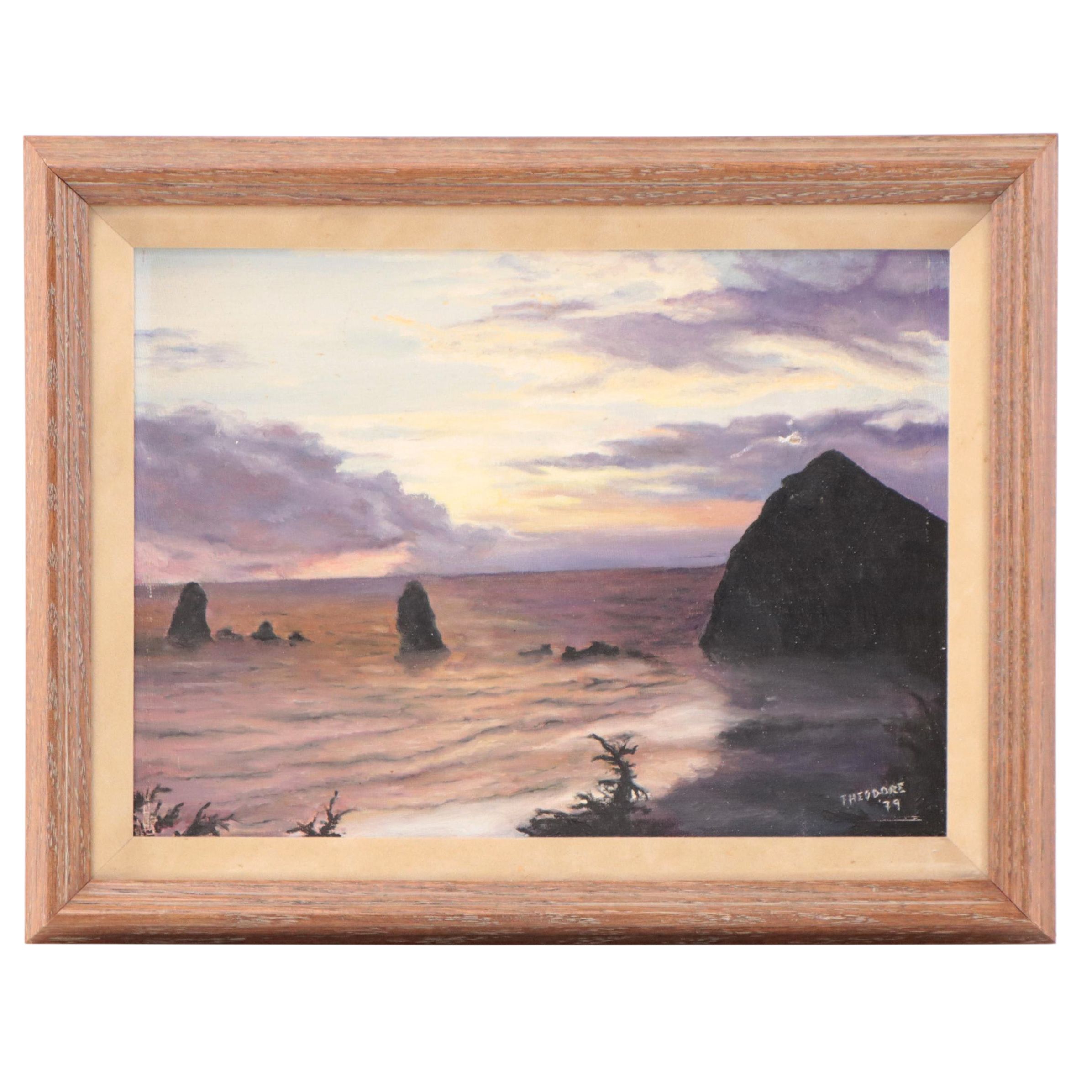 Oil Painting of Coastal Landscape, 1979