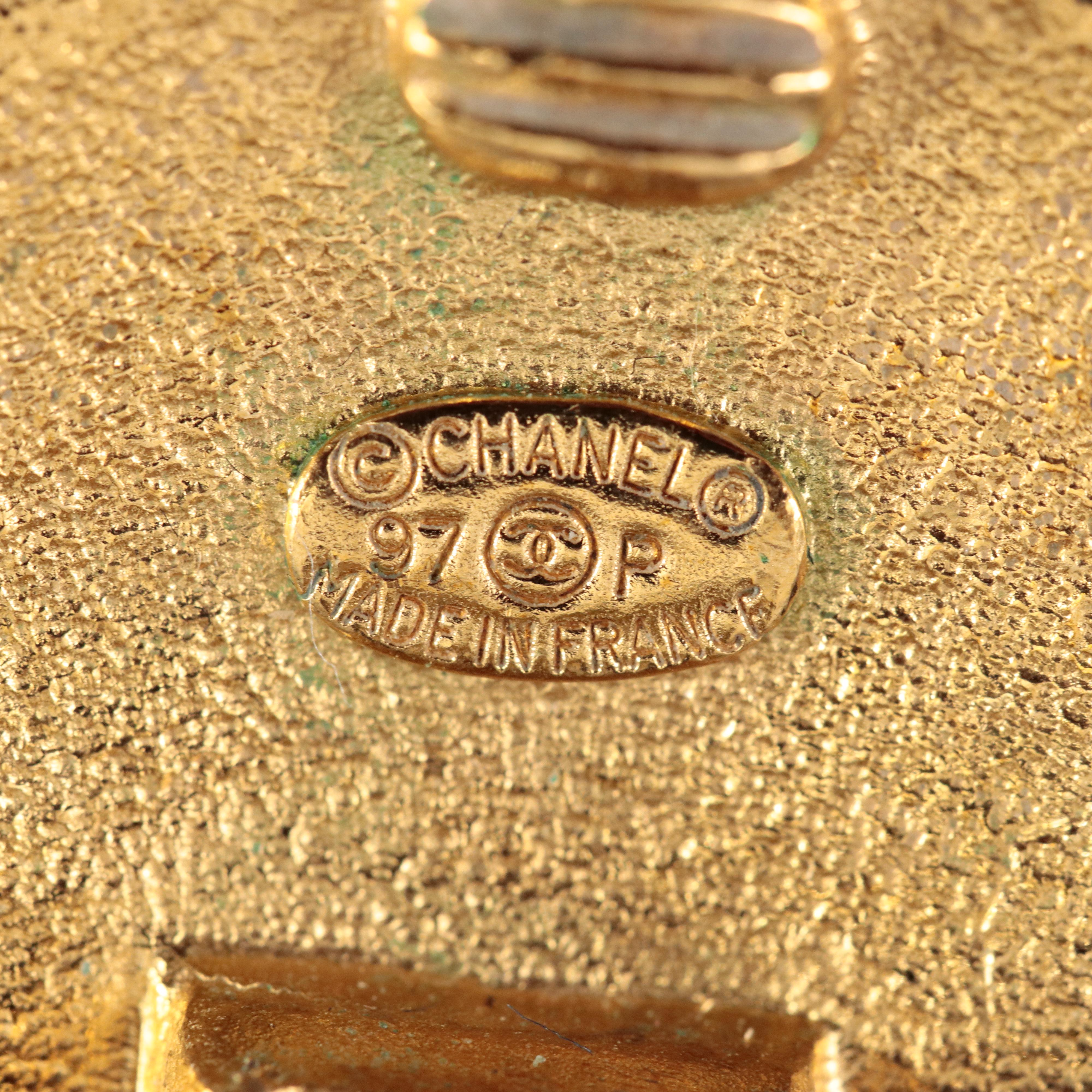 Chanel Logo Button Earrings