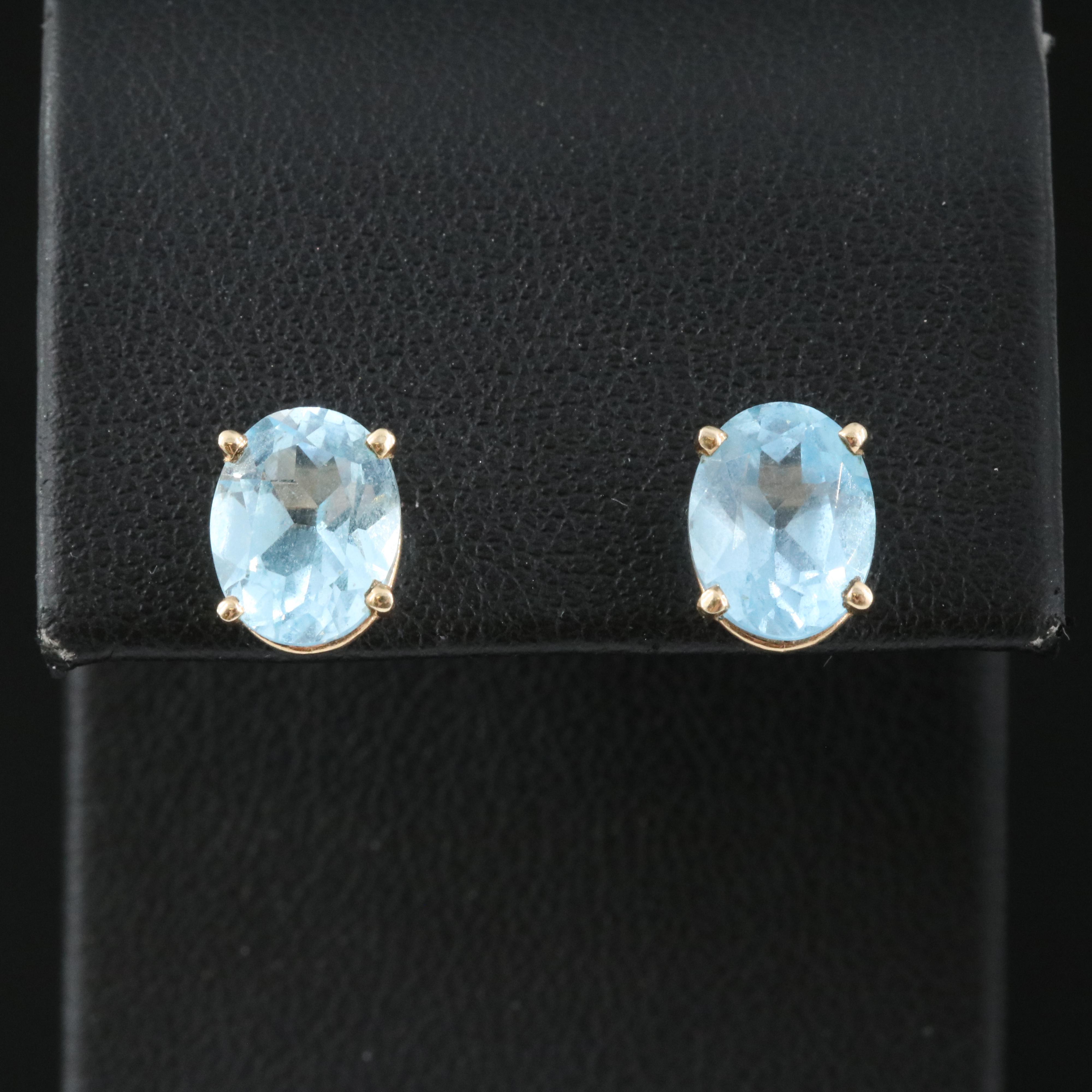 10K Topaz Stud Earrings