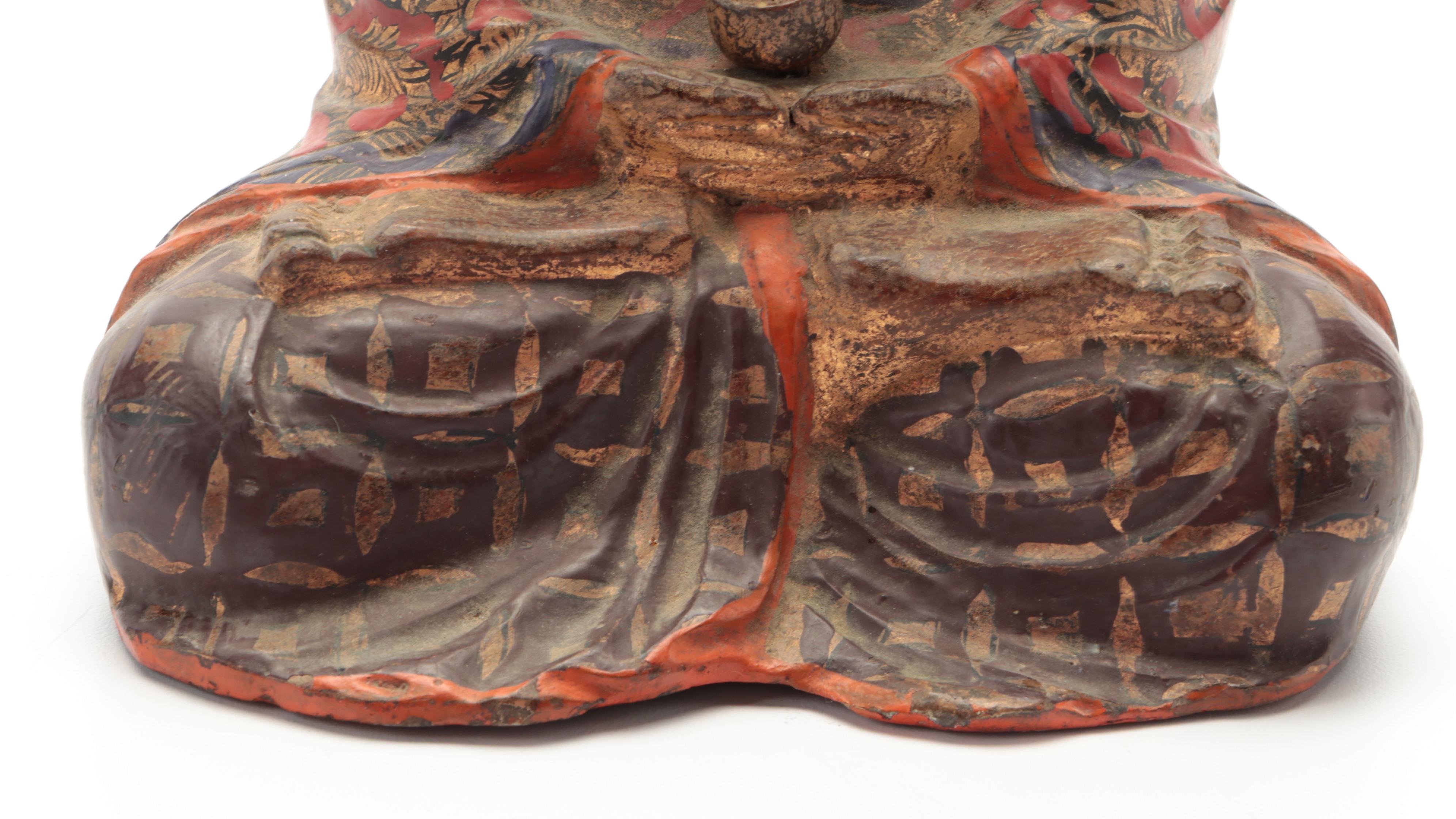 Japanese Gilt and Polychrome Bronze Buddha