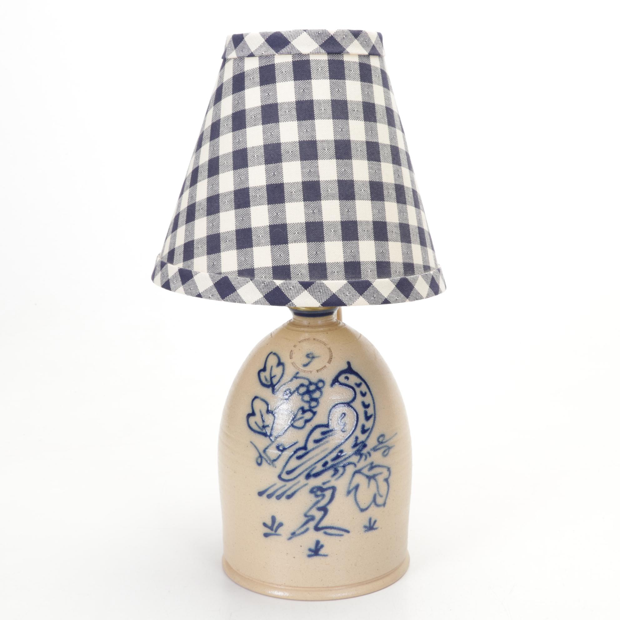 Salt O Thee Earth Pottery Salt-Glazed Lamp, Pitcher, and Honey Pot, 1990s