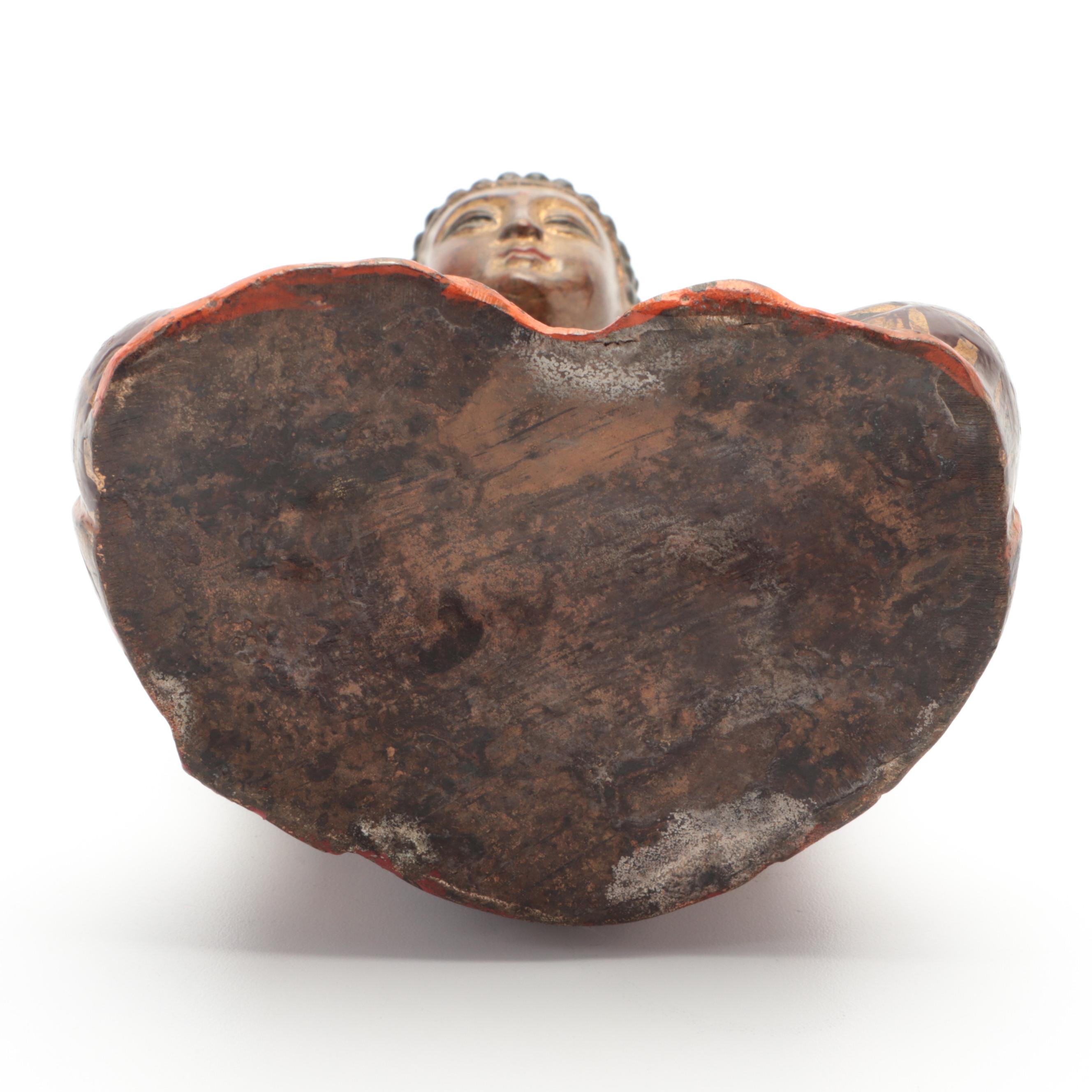 Japanese Gilt and Polychrome Bronze Buddha