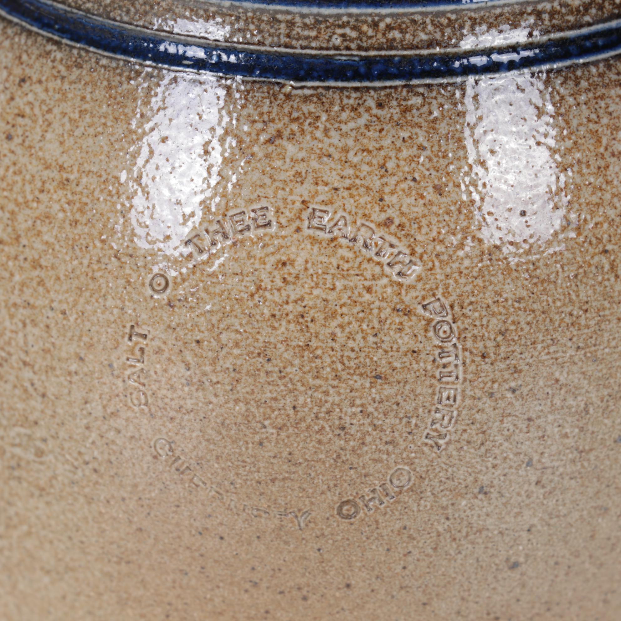 Salt O Thee Earth Pottery Salt-Glazed Lamp, Pitcher, and Honey Pot, 1990s