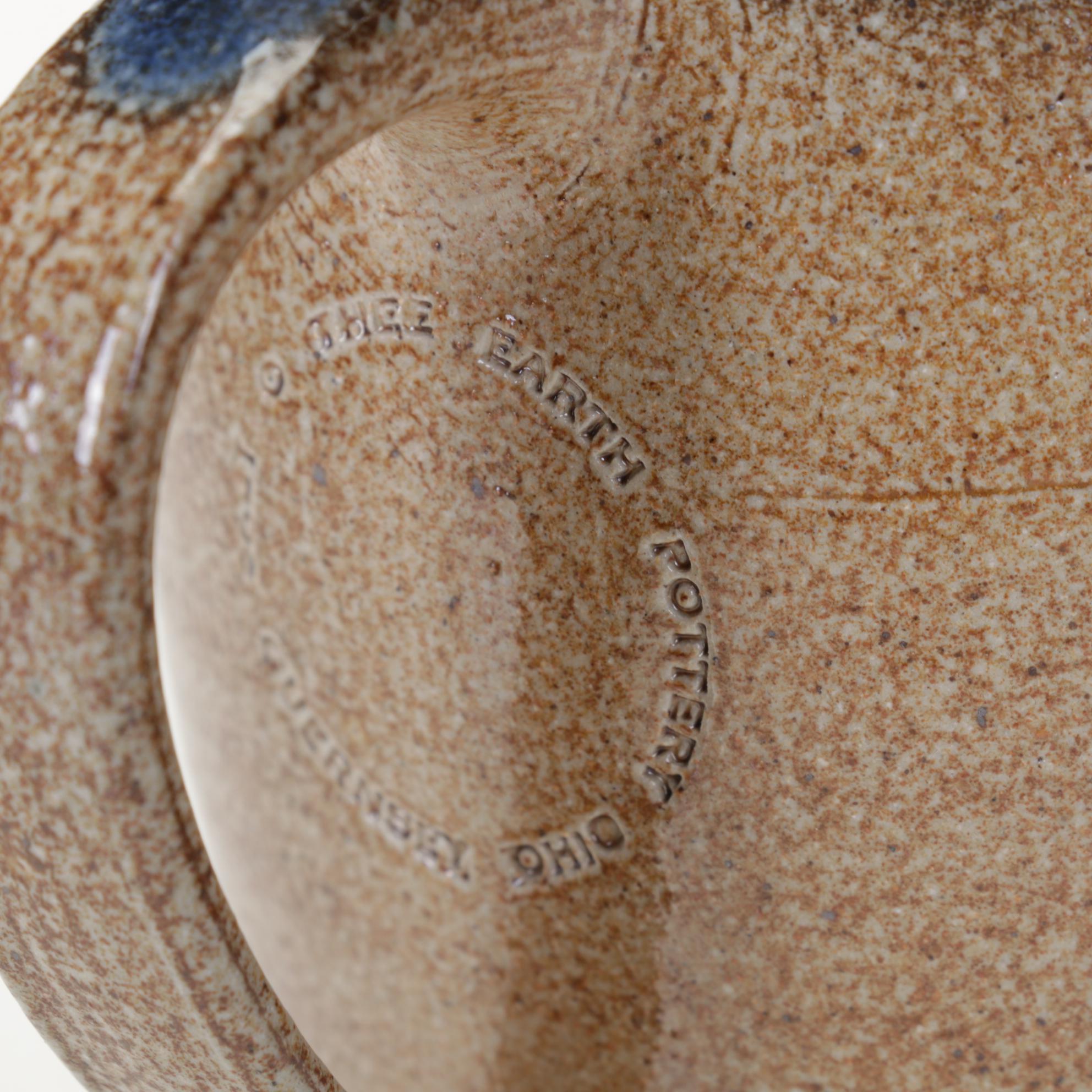 Salt O Thee Earth Pottery Salt-Glazed Lamp, Pitcher, and Honey Pot, 1990s