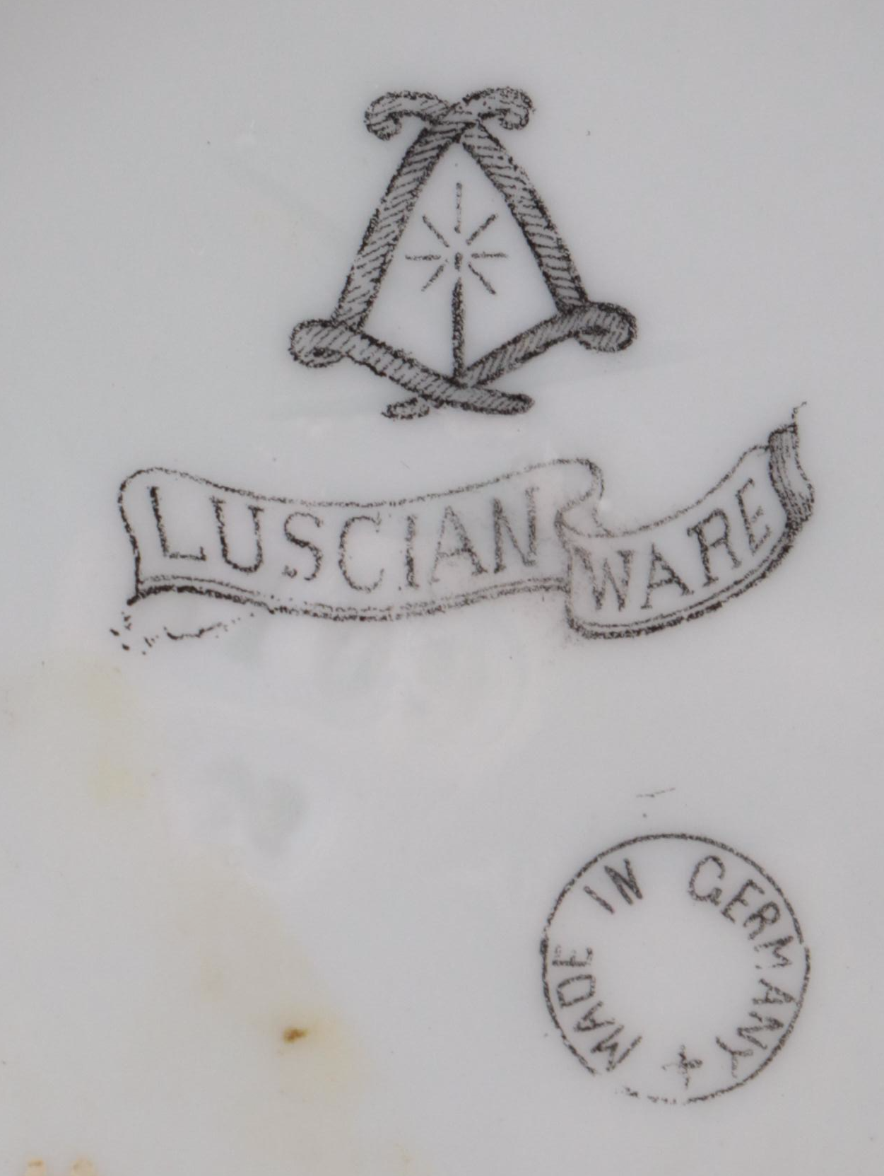 German Luscian Ware Ruth Gleaning Wheat Porcelain Vase, Early 20th Century