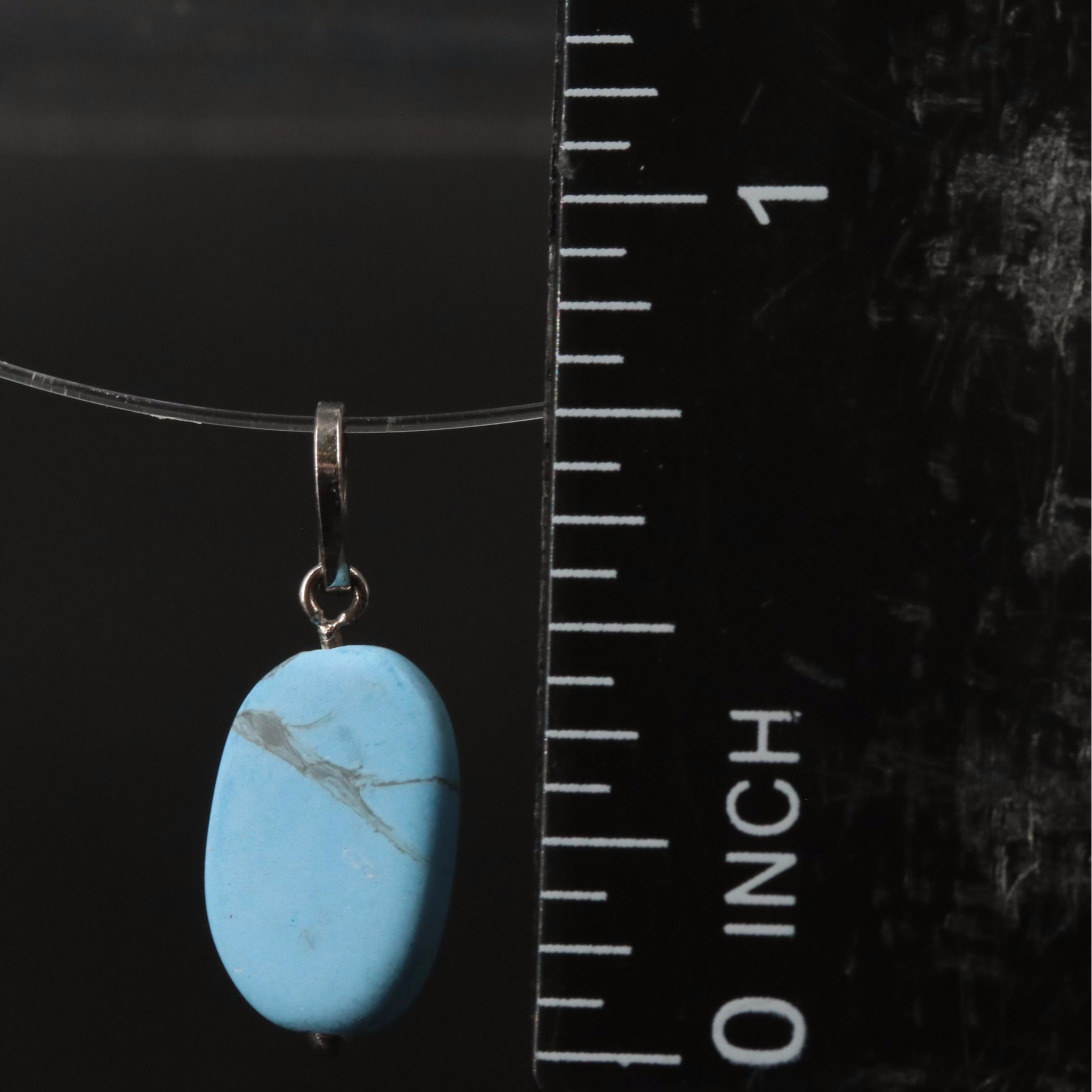 14K Faux Turquoise Pendant