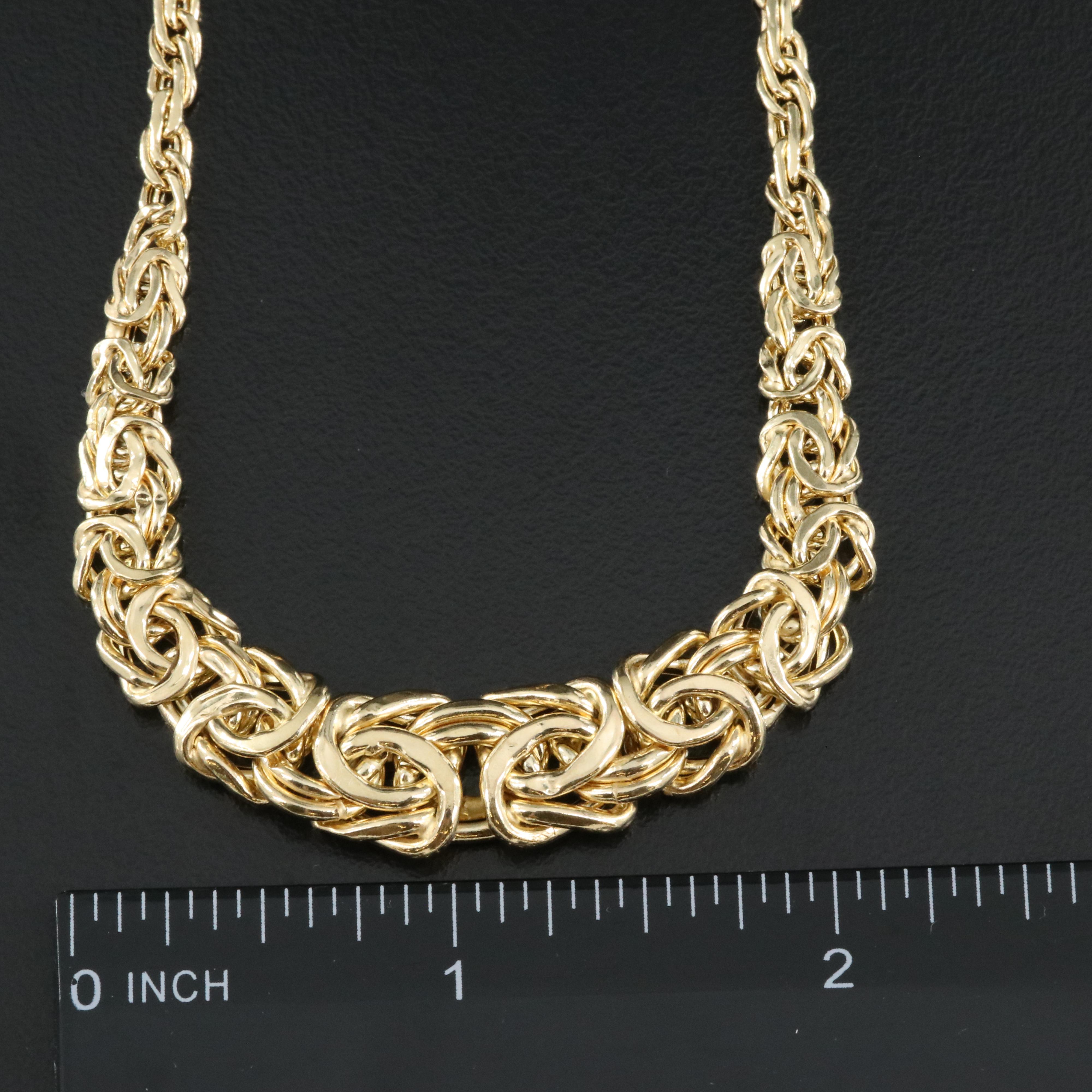 Italian 14K Byzantine Graduated Necklace