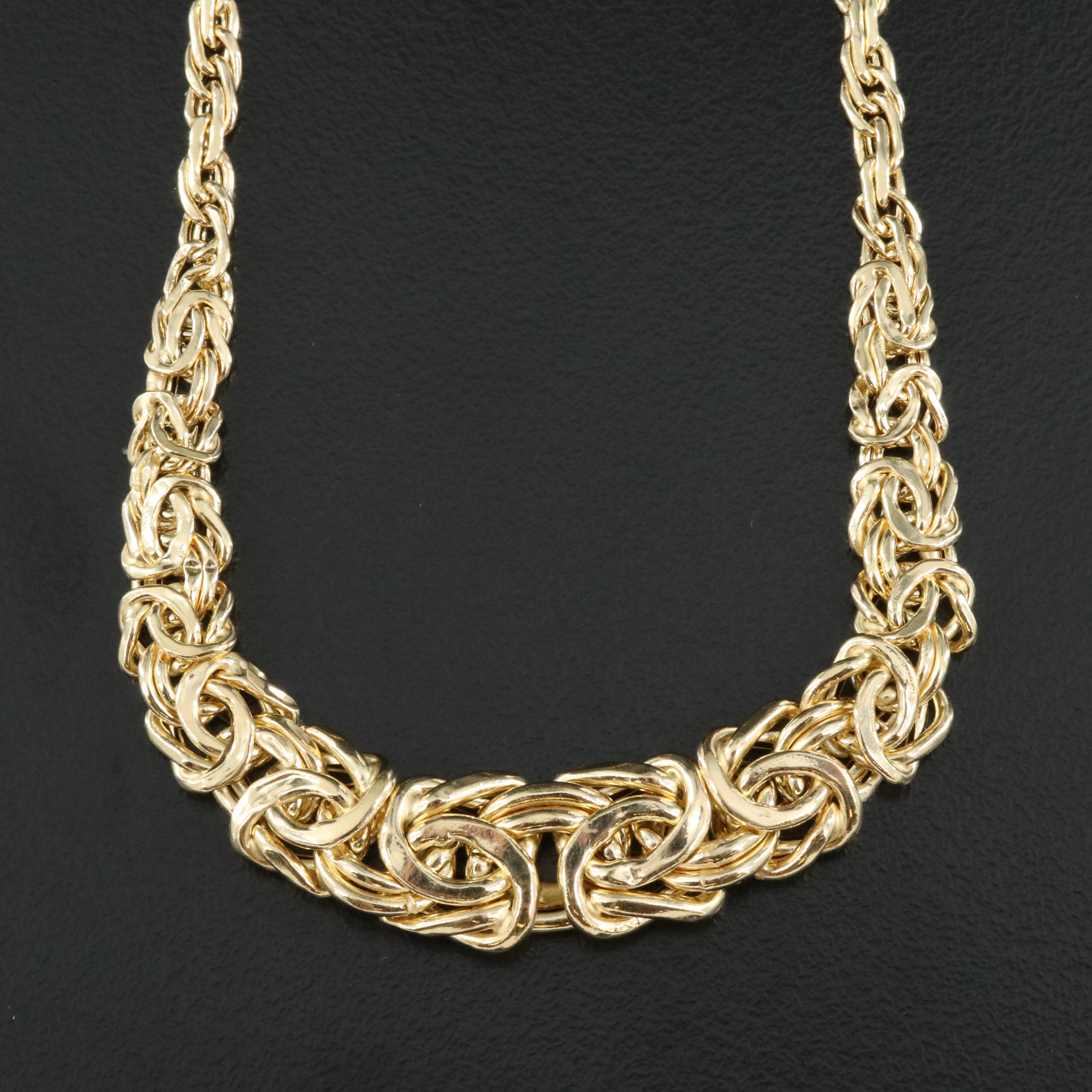 Italian 14K Byzantine Graduated Necklace