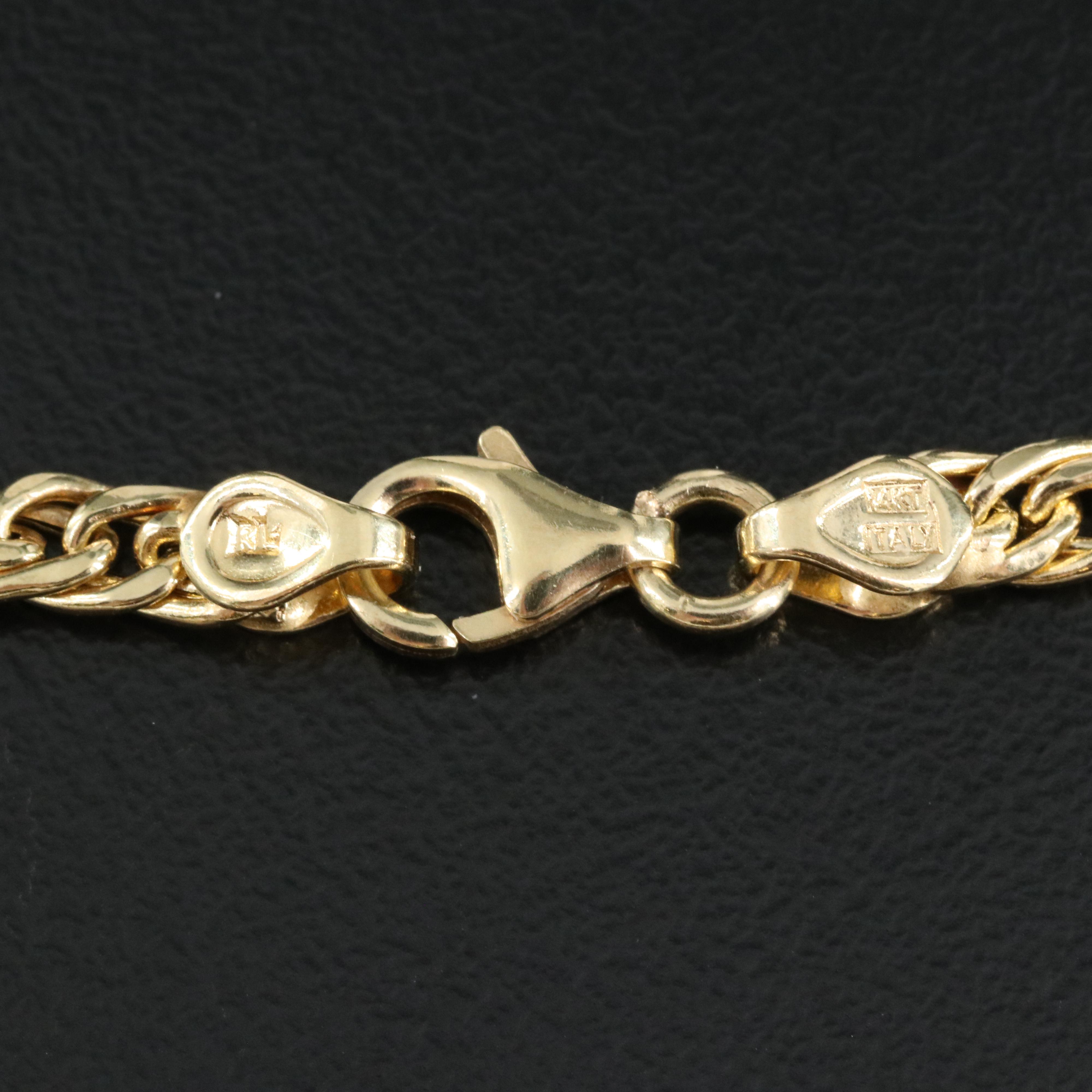 Italian 14K Byzantine Graduated Necklace