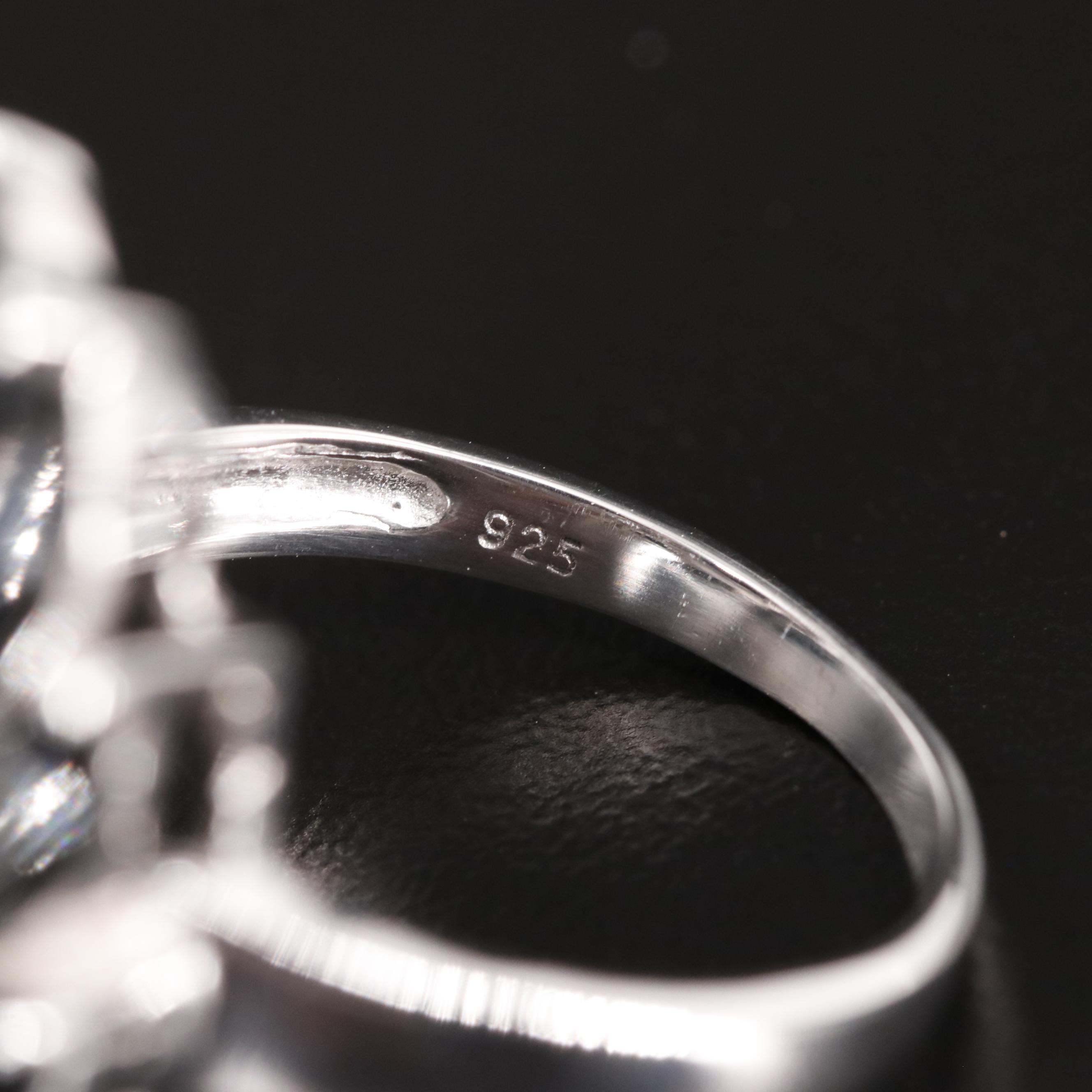 Sterling Cubic Zirconia Sunburst Ring