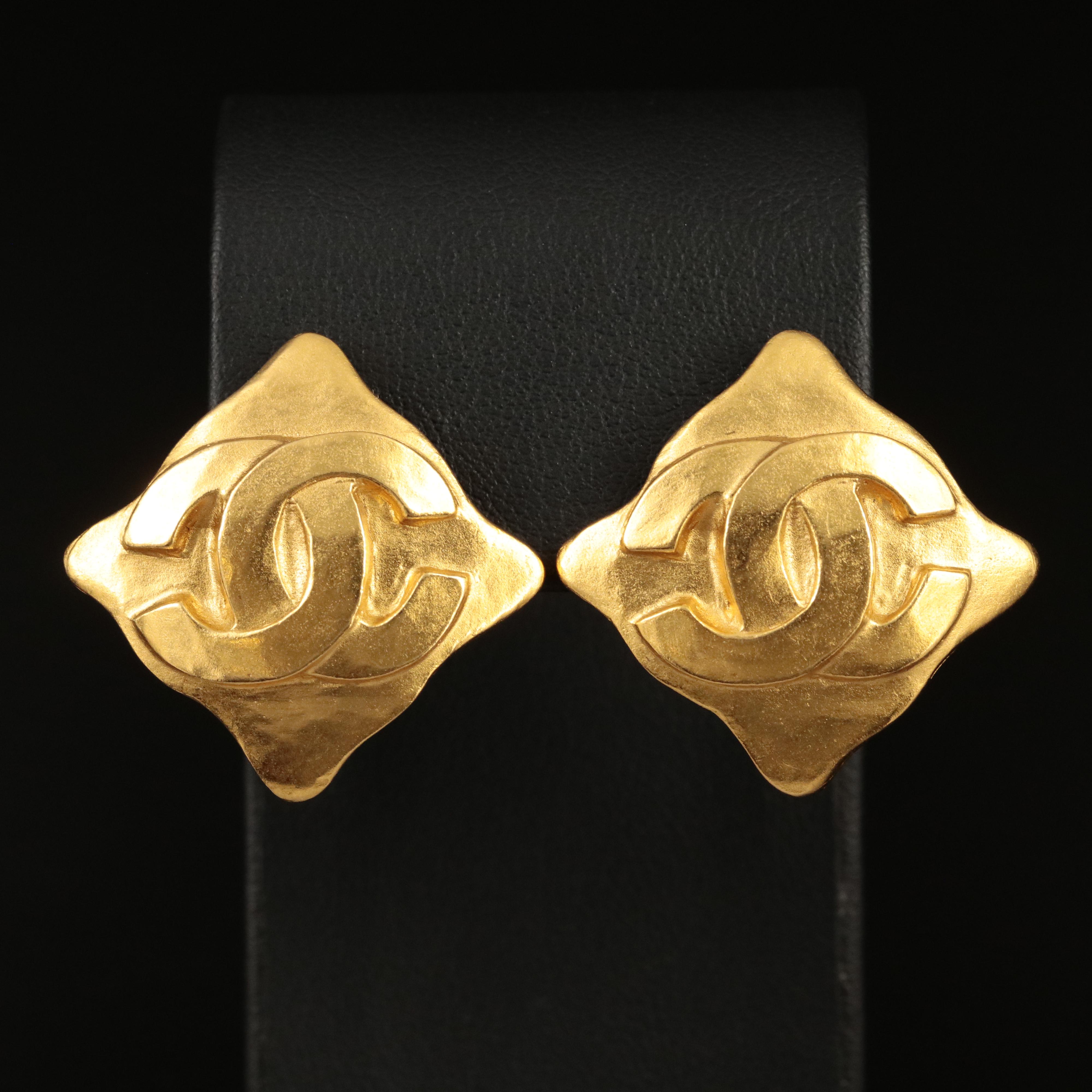 Chanel Rhombus Logo Earrings