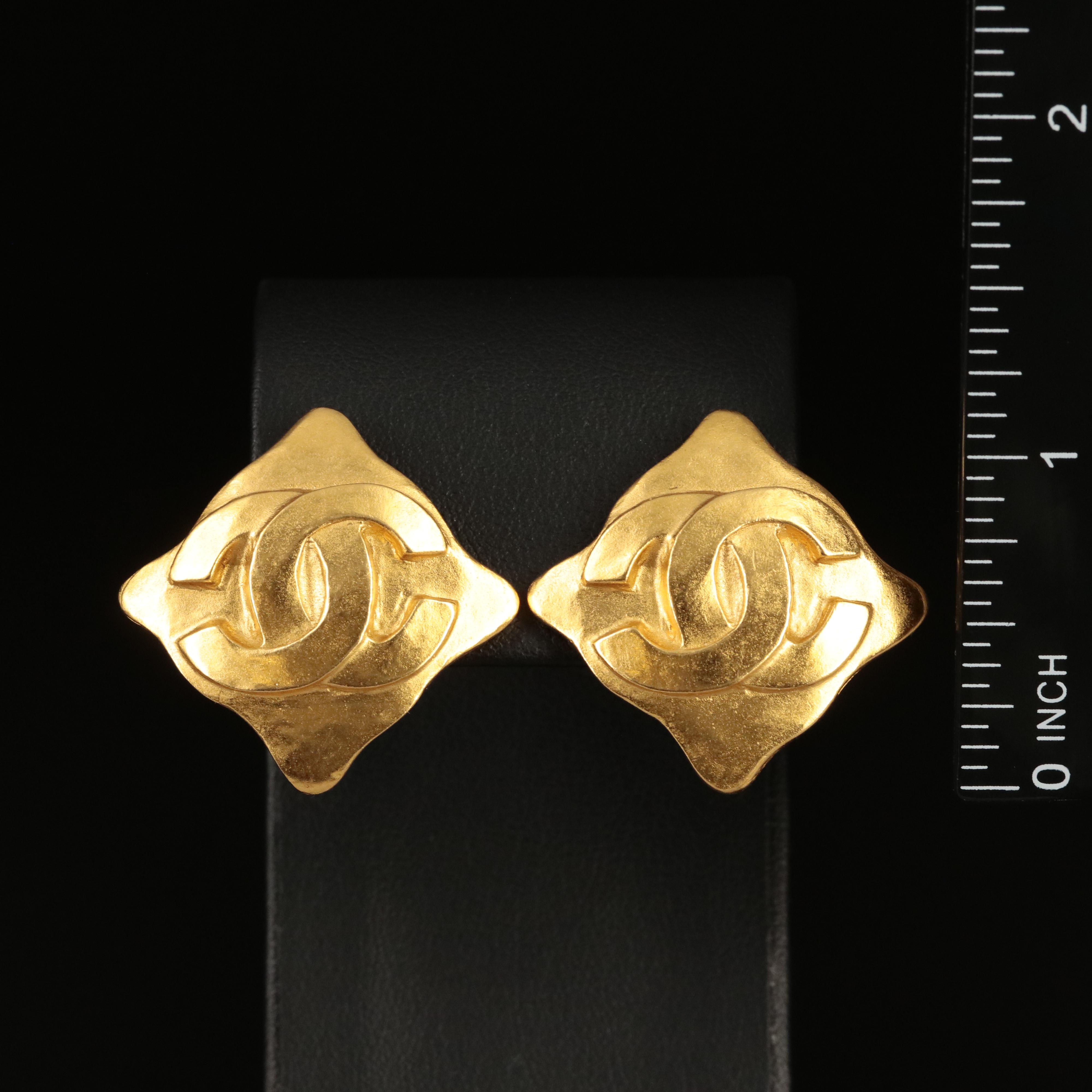 Chanel Rhombus Logo Earrings