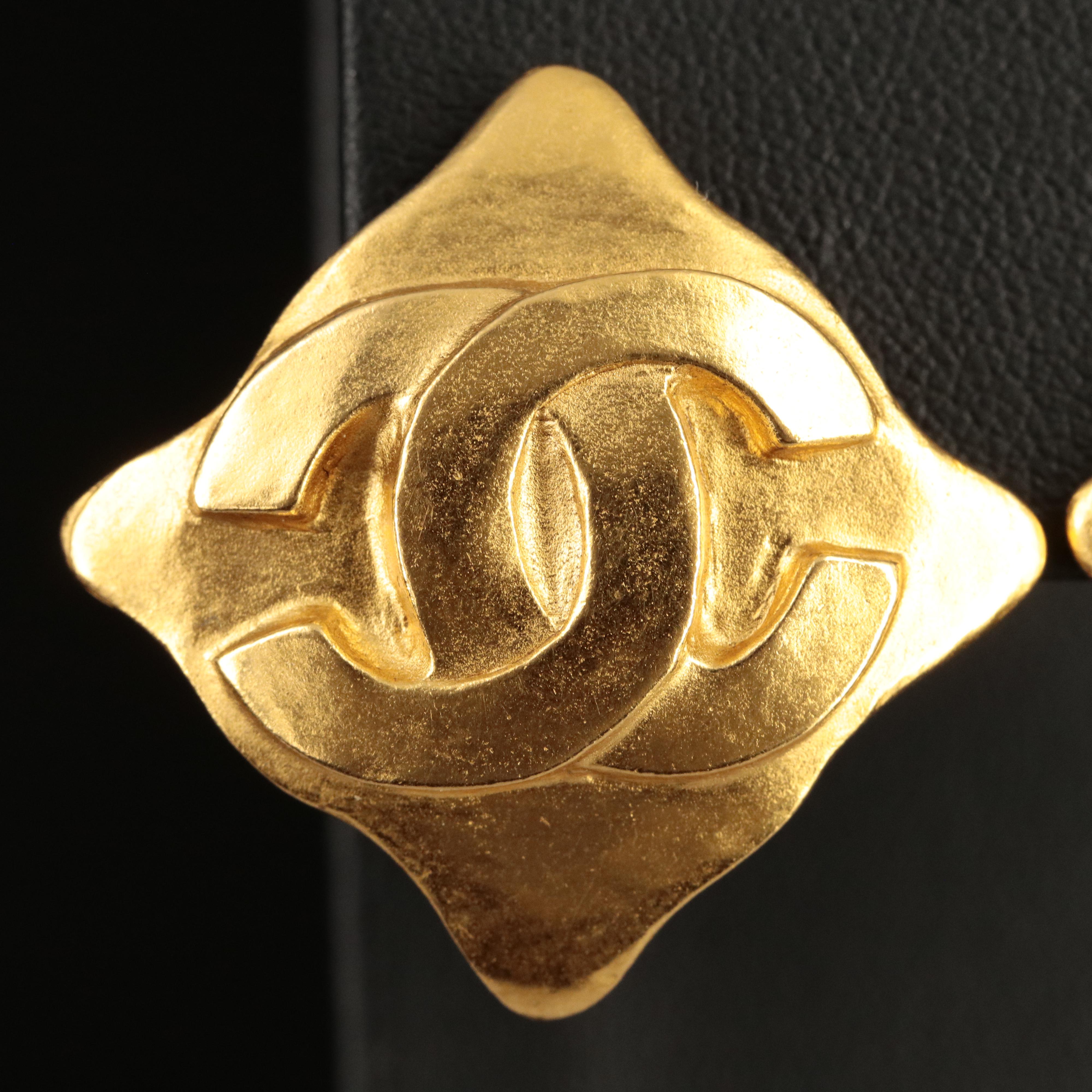 Chanel Rhombus Logo Earrings