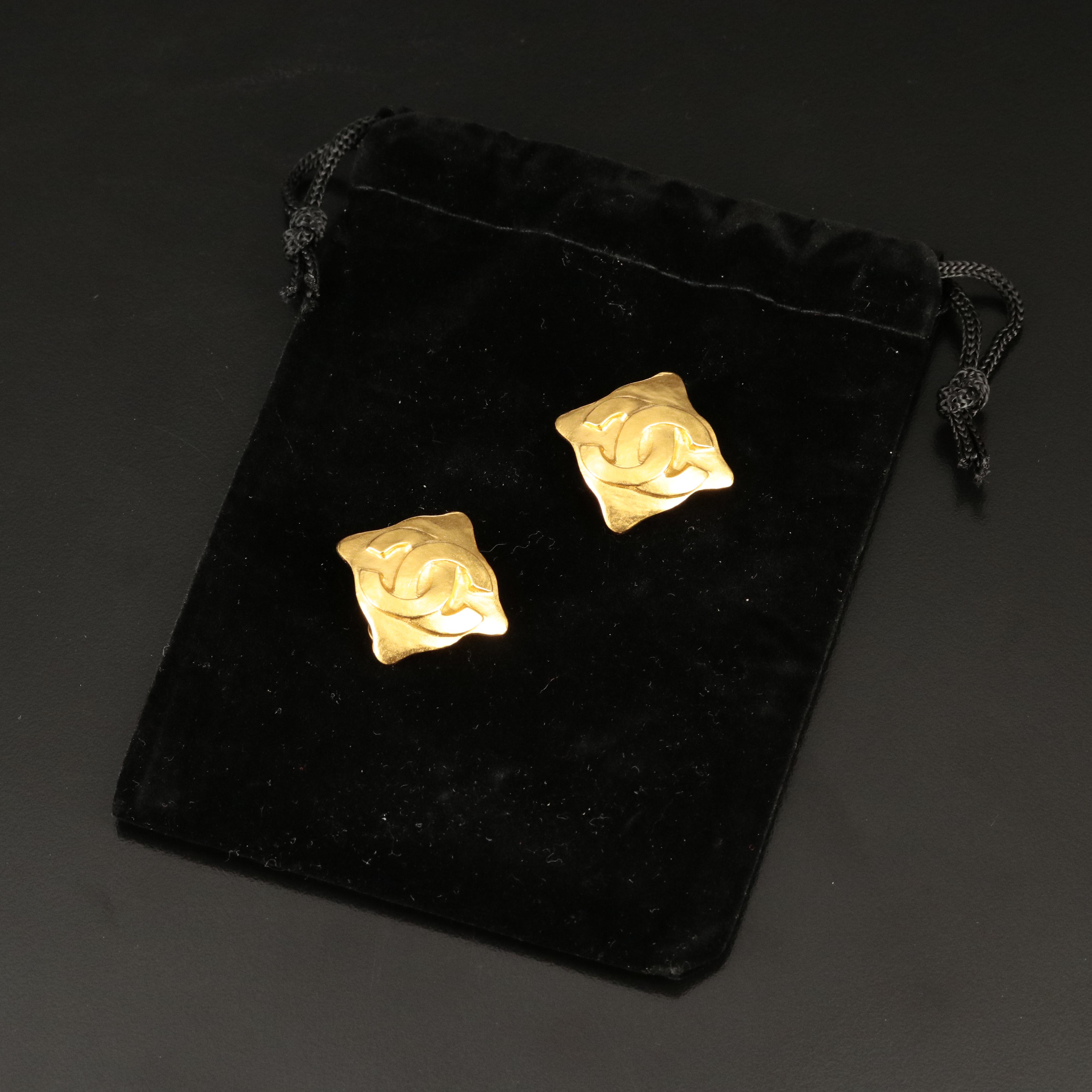 Chanel Rhombus Logo Earrings