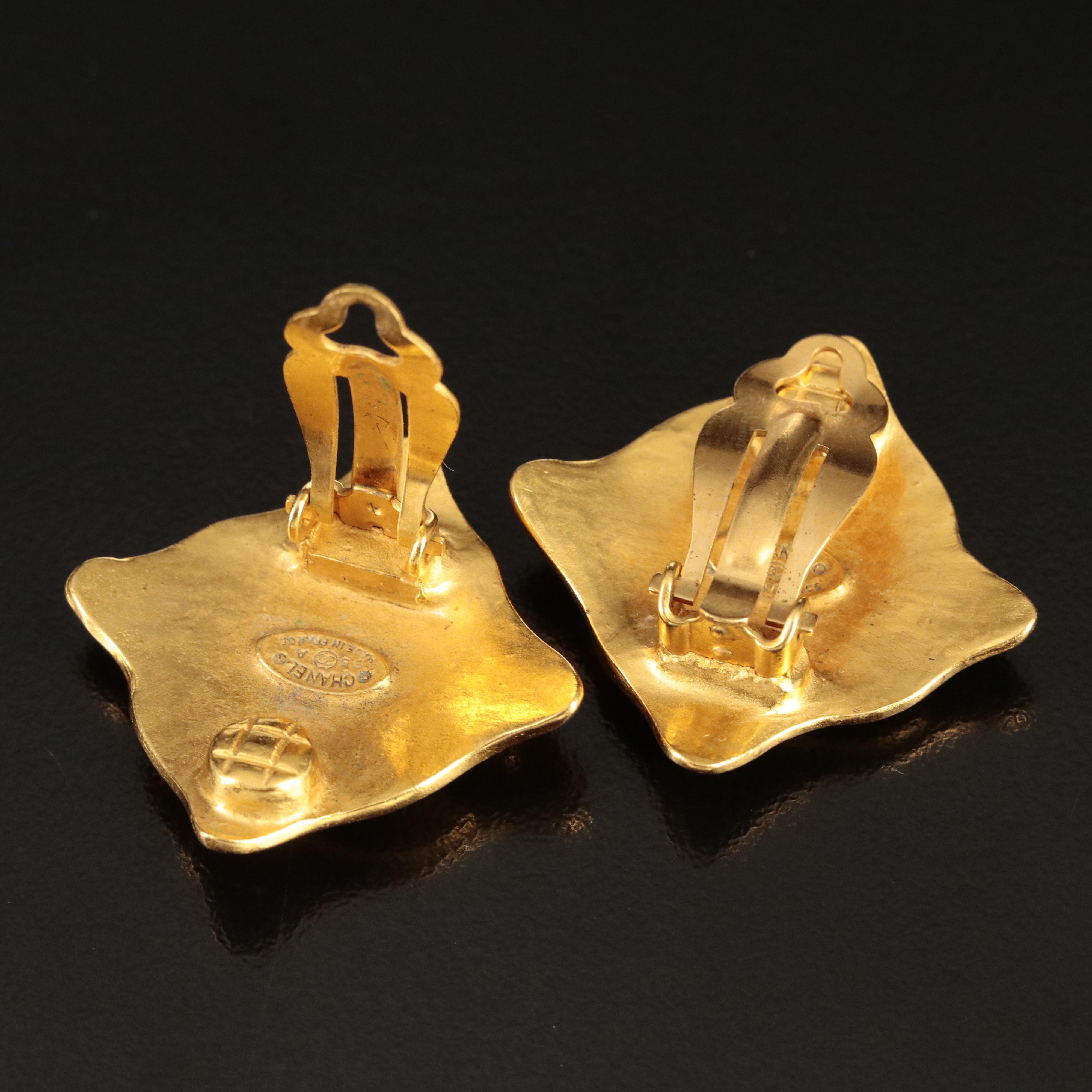 Chanel Rhombus Logo Earrings