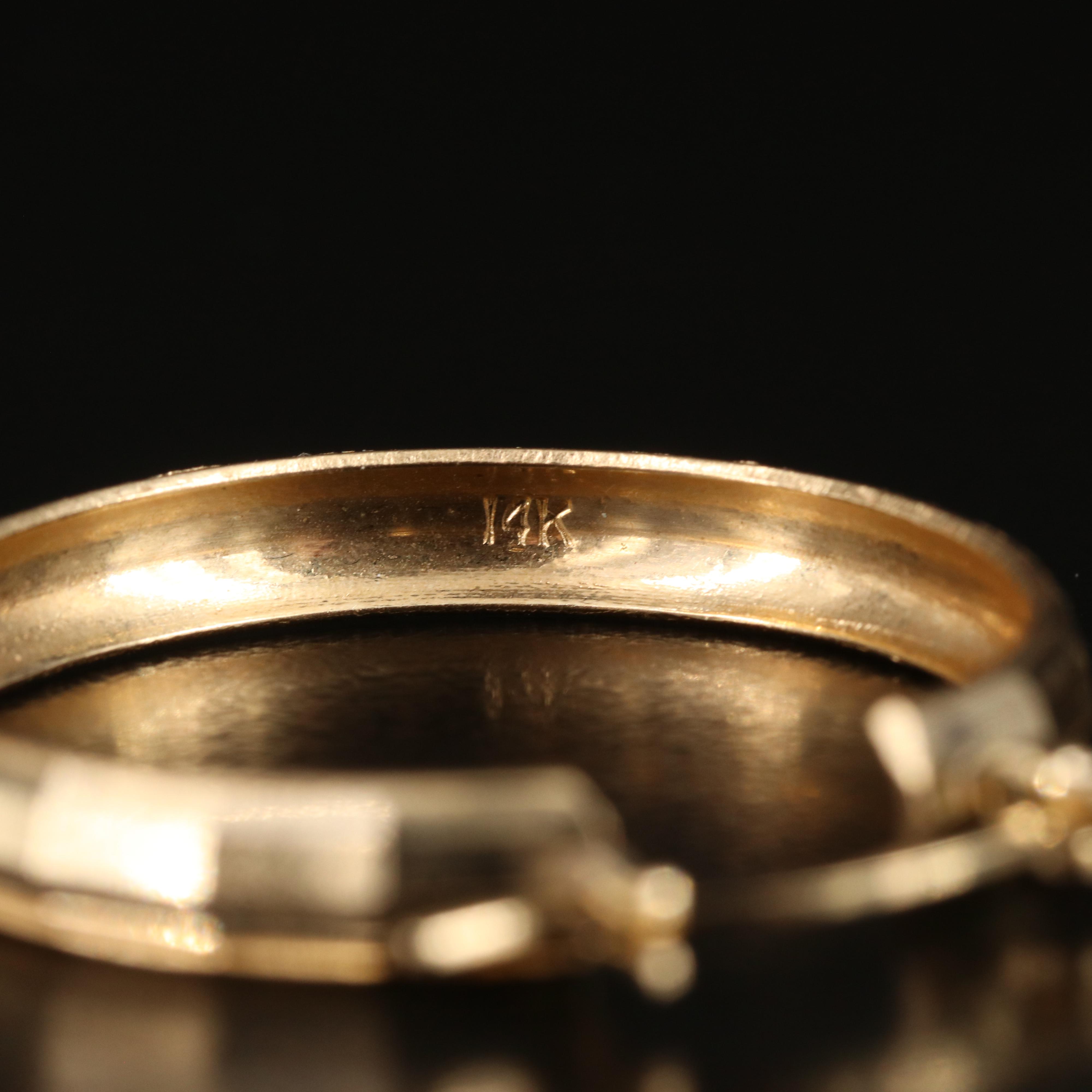 14K Faceted Hoop Earrings