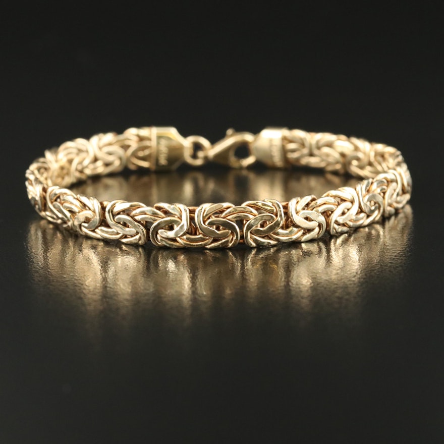 14K Flat Byzantine Bracelet