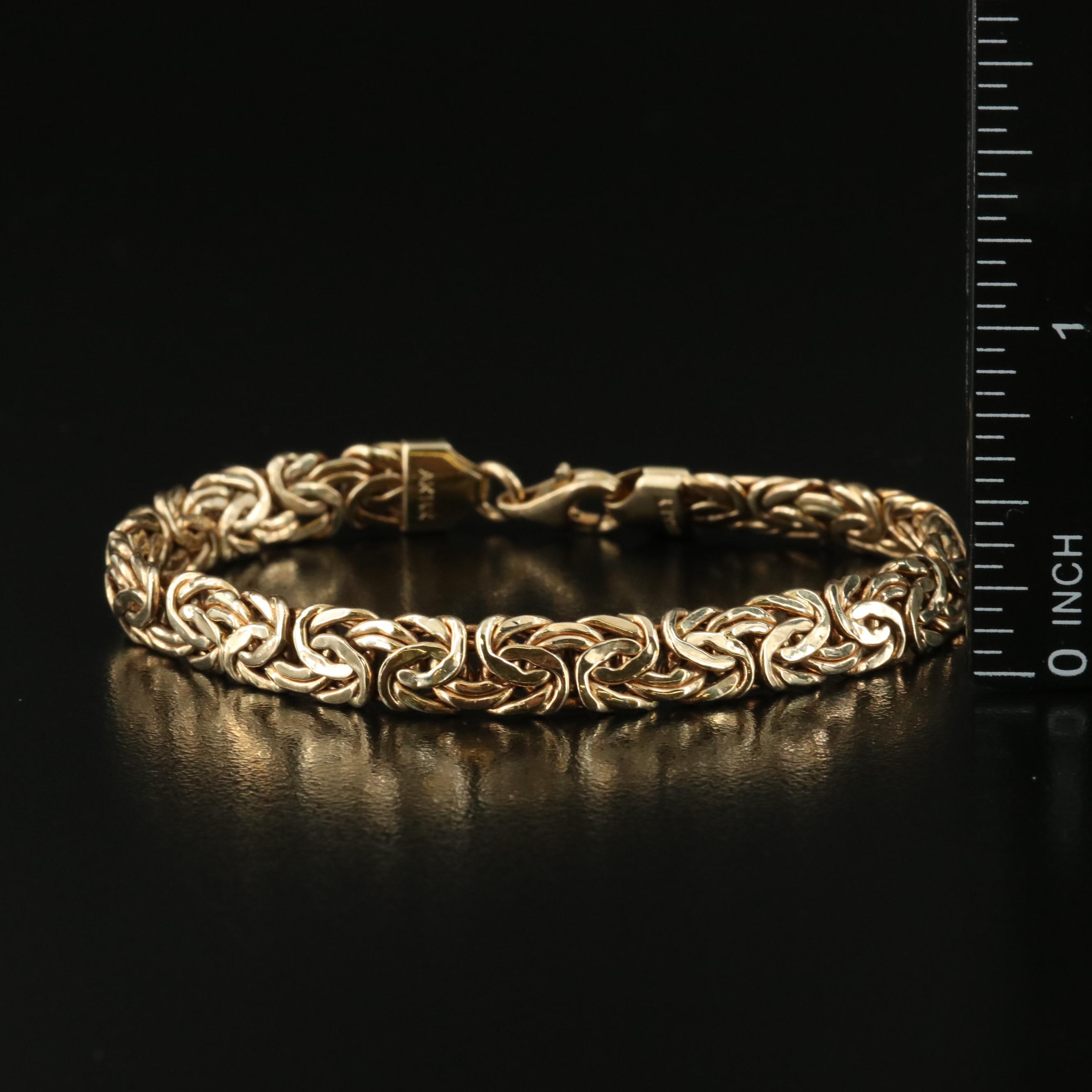 14K Flat Byzantine Bracelet