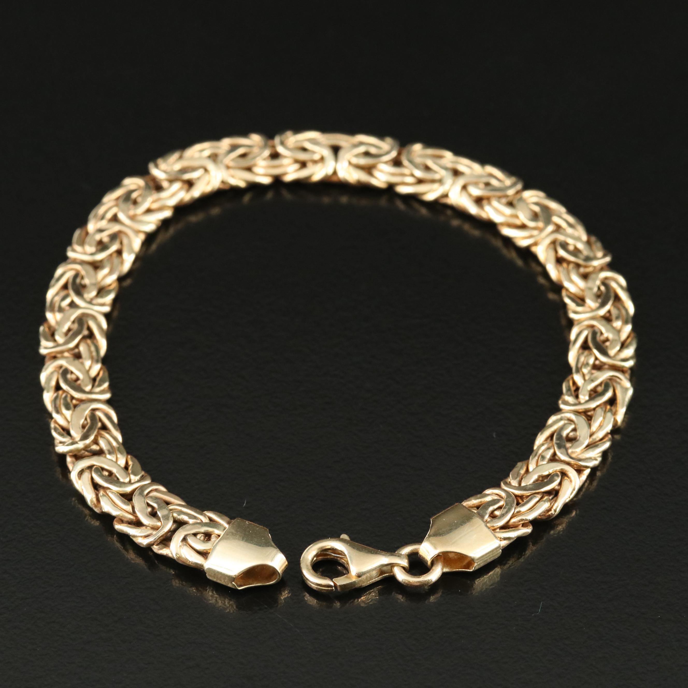 14K Flat Byzantine Bracelet